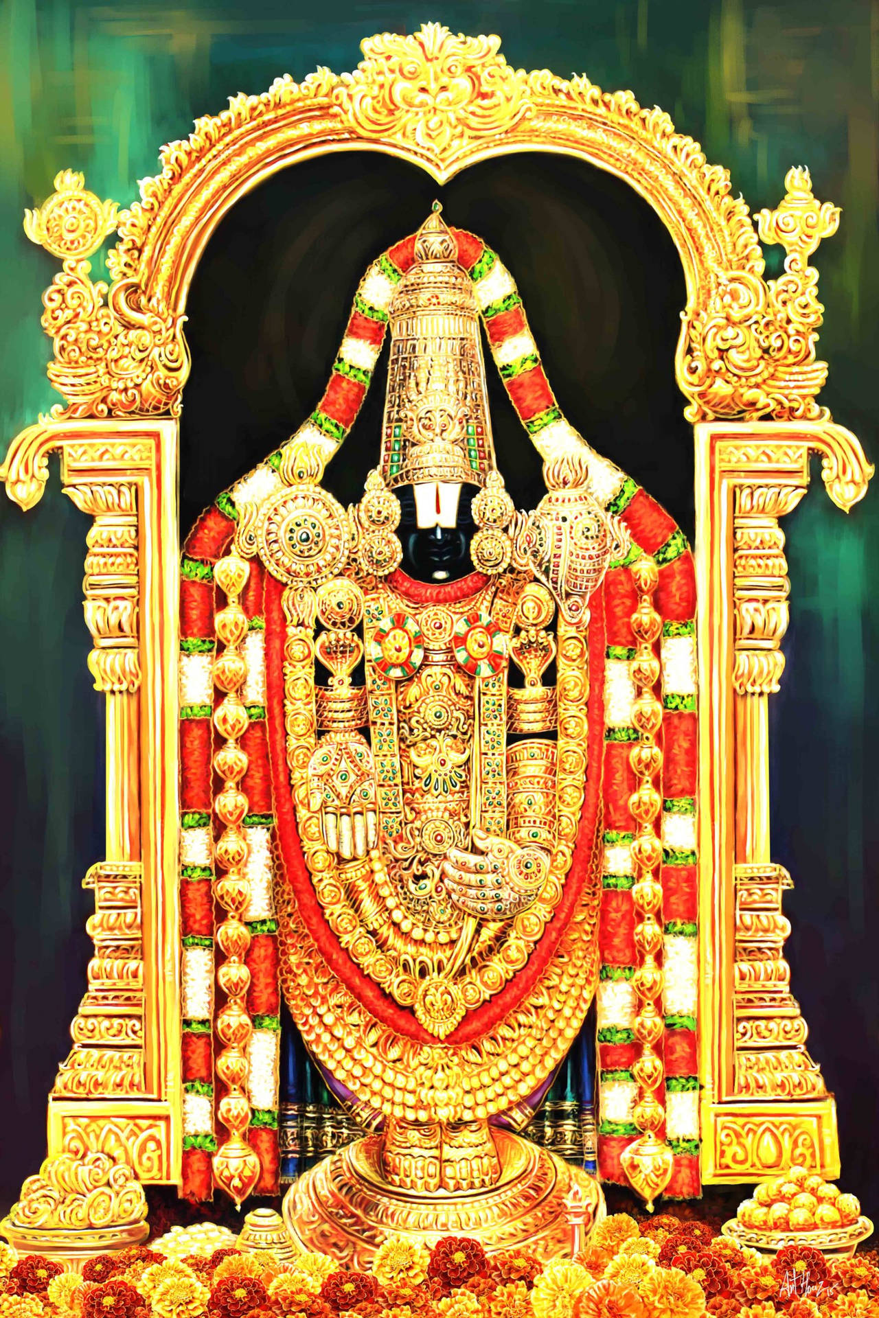 Lord Venkateswara 4k With Prosperity Background