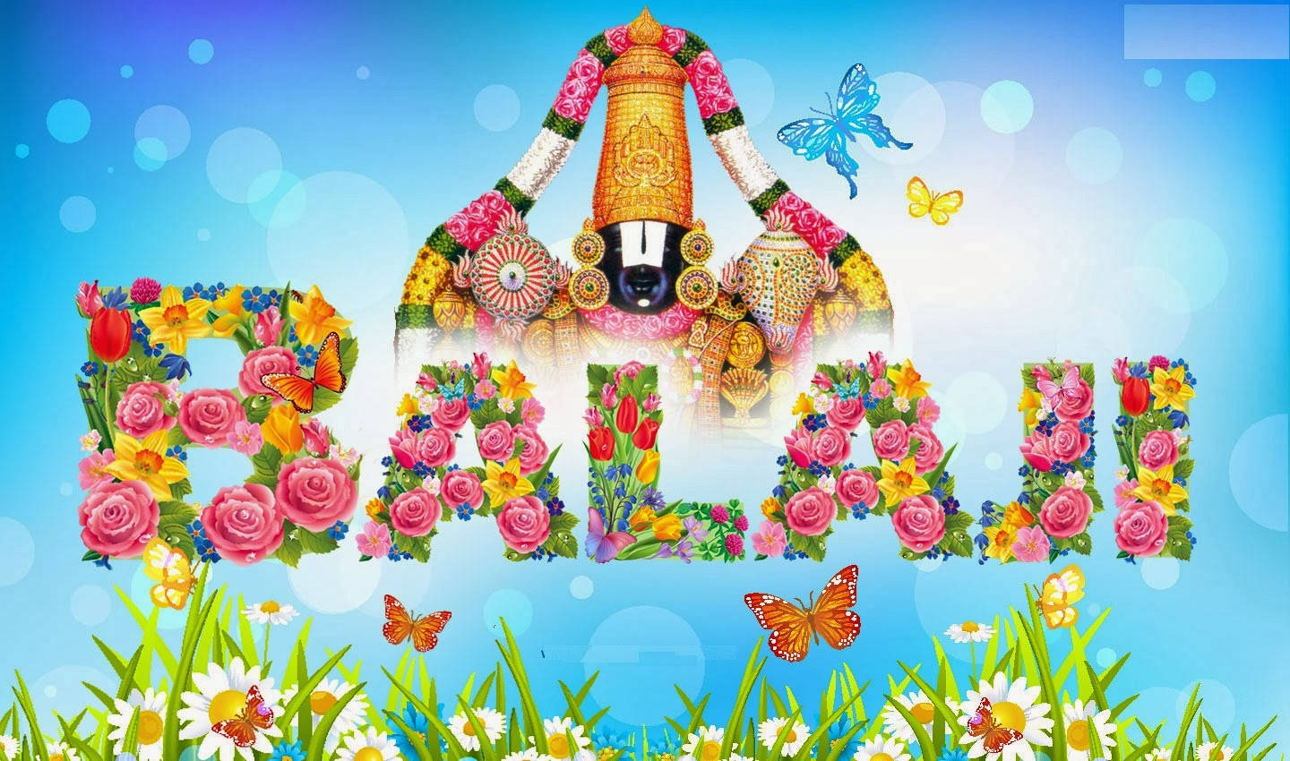 Lord Venkateswara Balaji Flowers Background