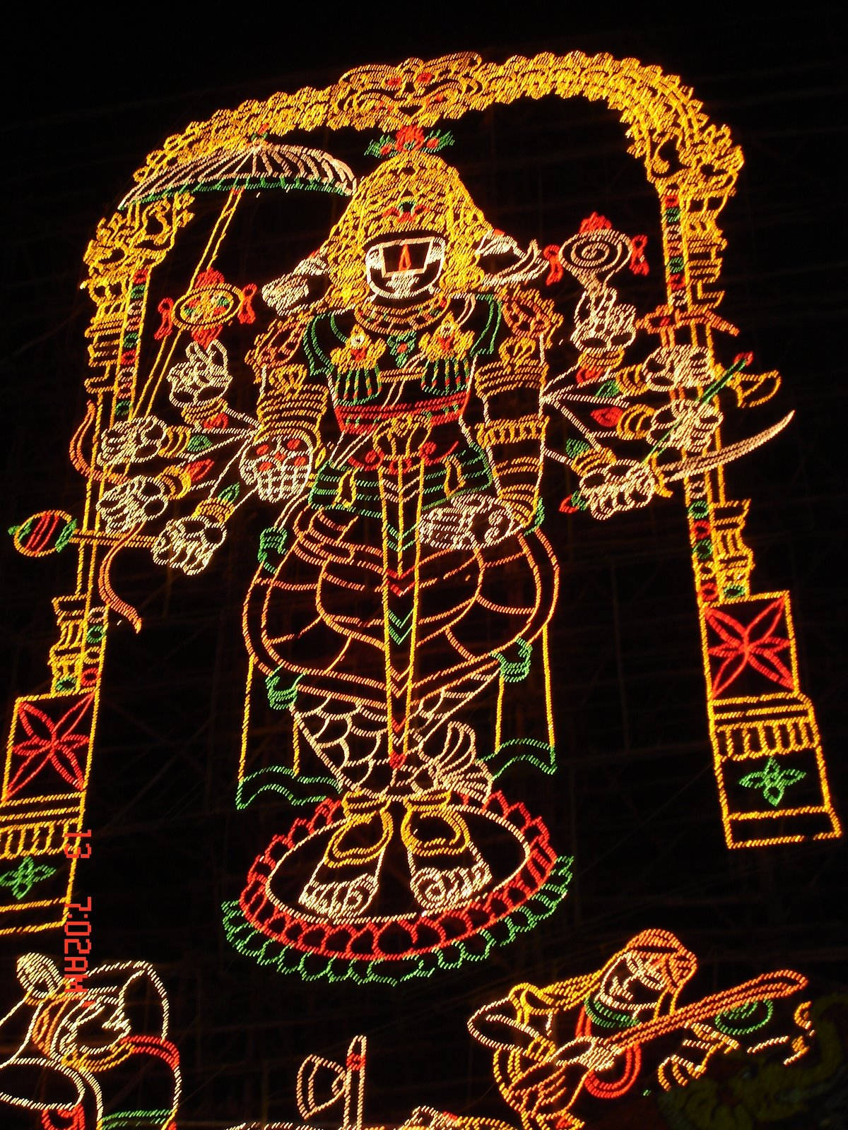 Lord Venkateswara Decorative Lights Background
