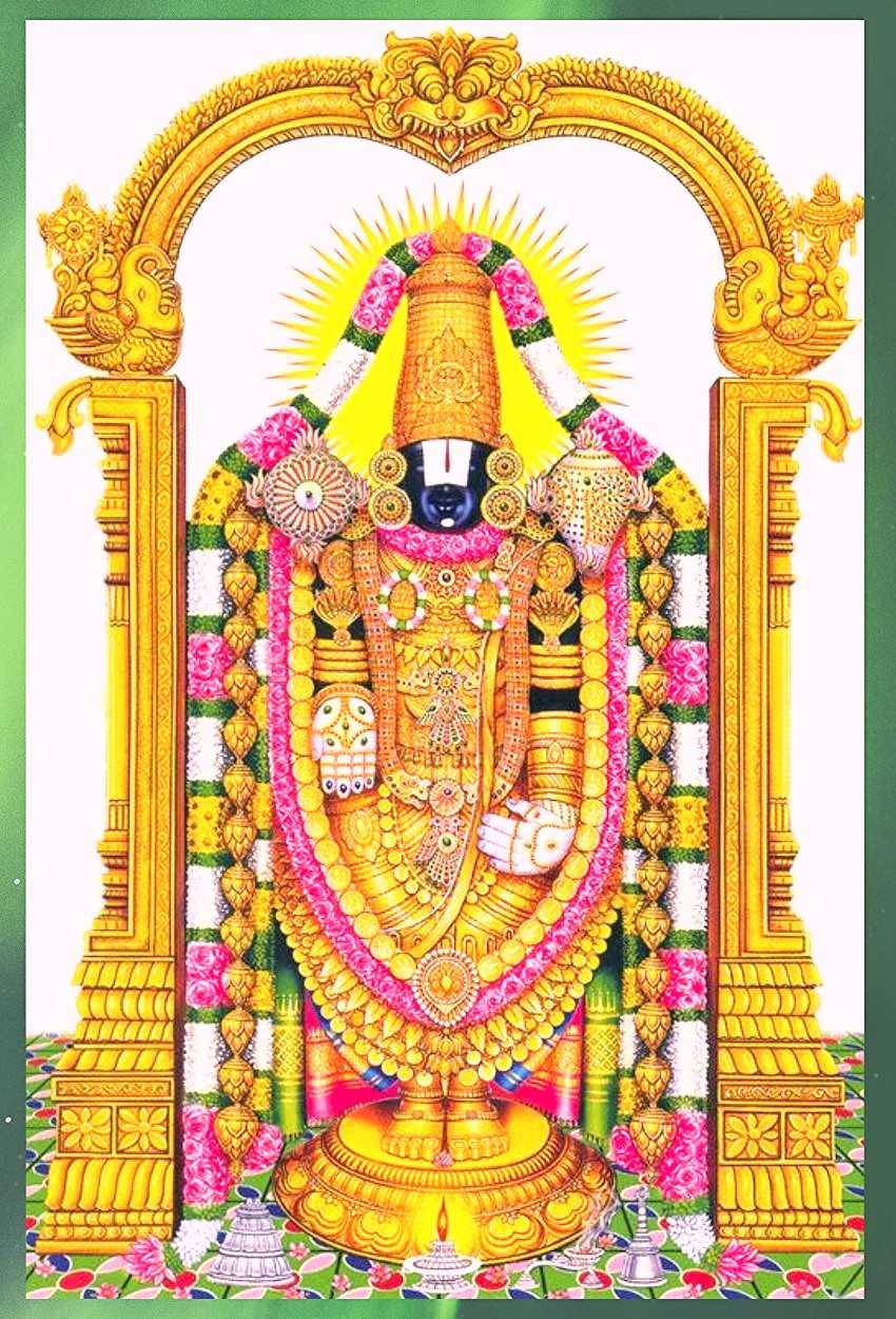 Lord Venkateswara Green Frame Background