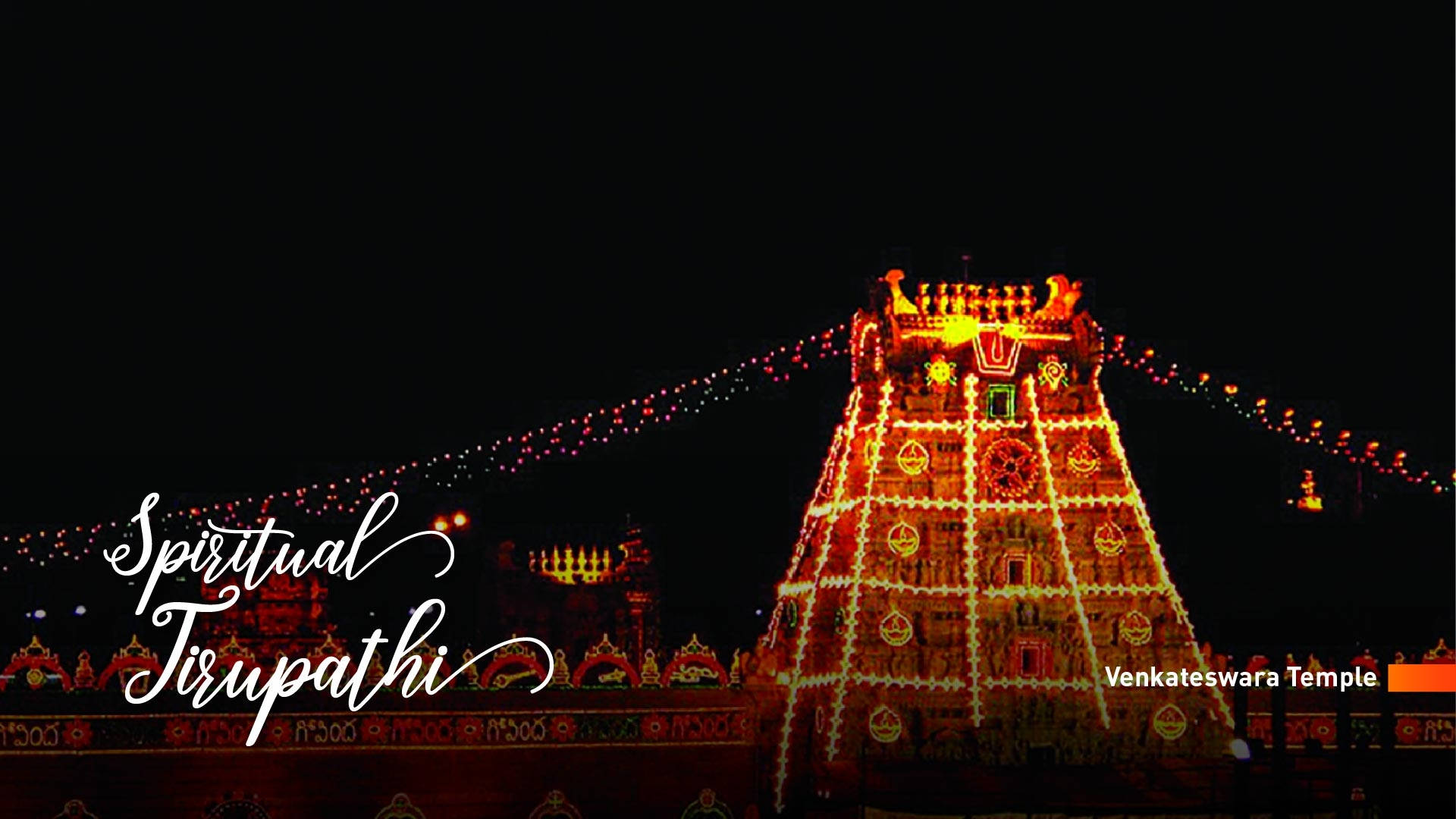 Lord Venkateswara Temple At Night Background