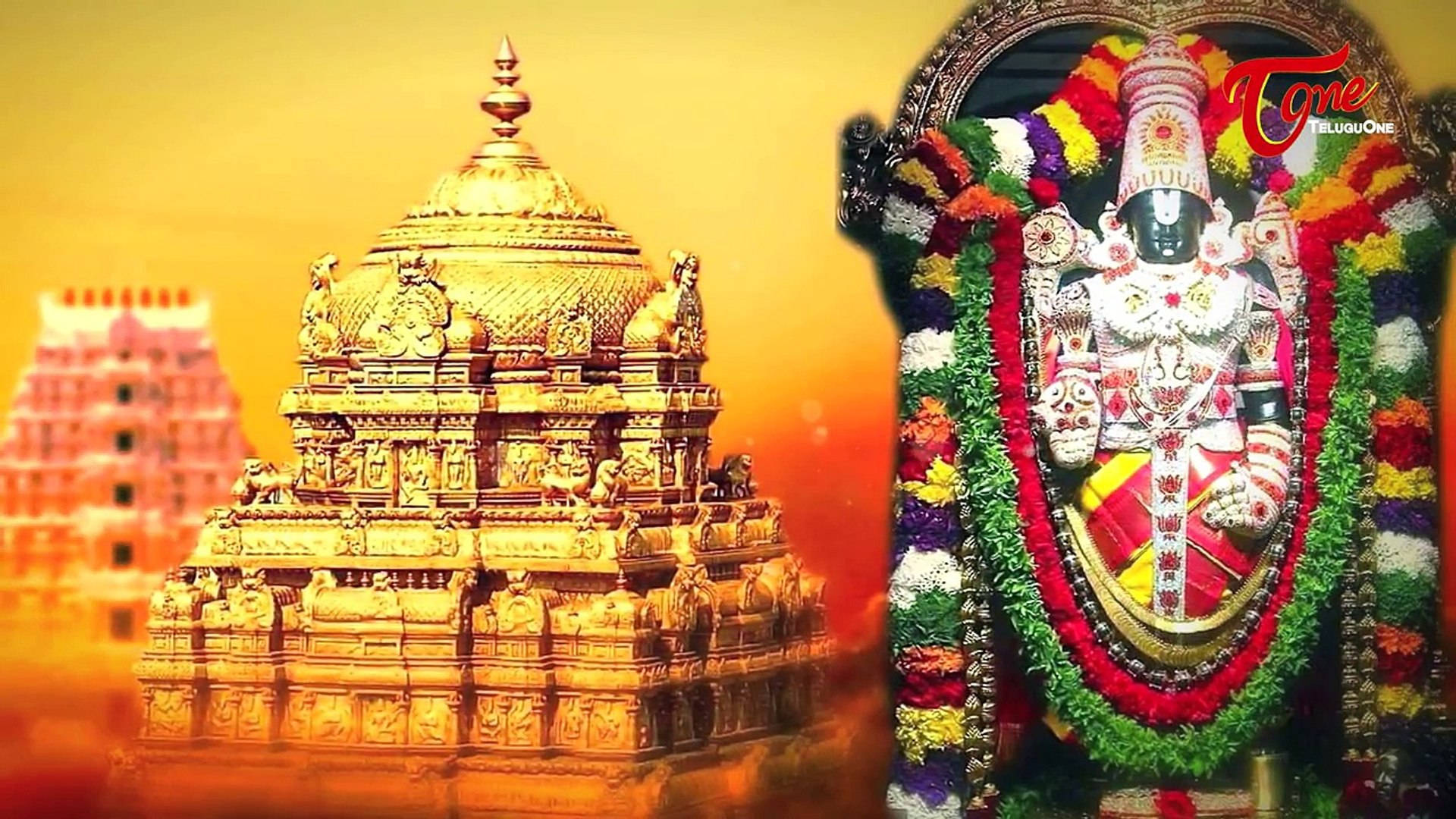 Lord Venkateswara With Temple Background