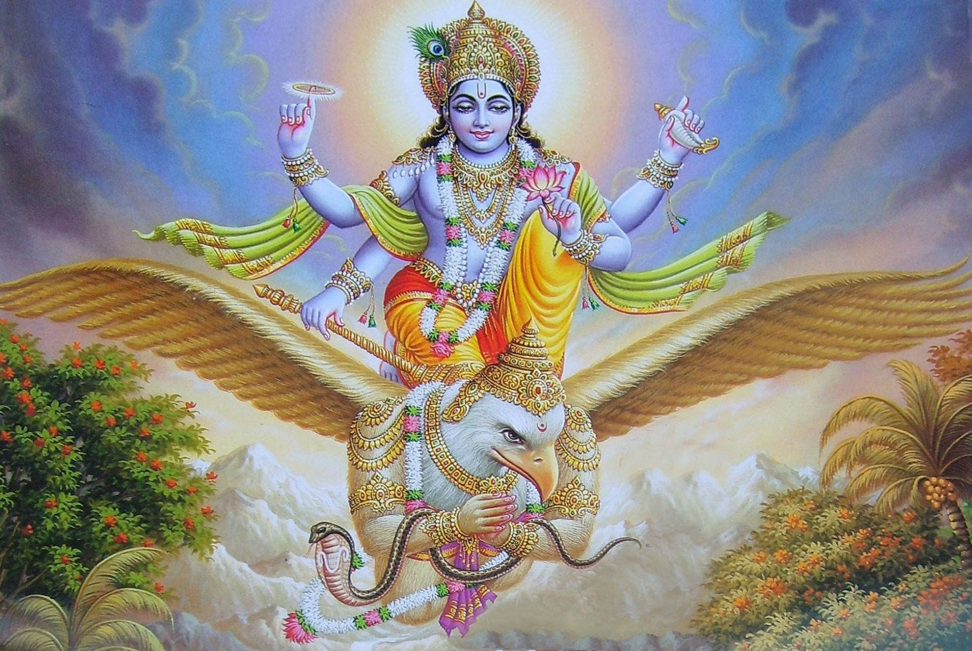 Lord Vishnu Avatar Incarnation Rides On Garuda