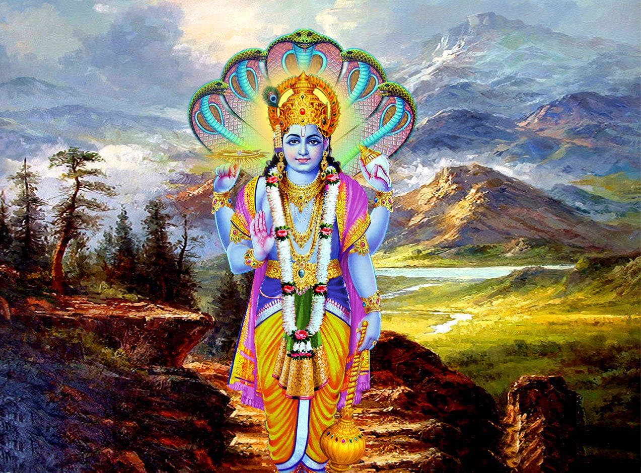 Lord Vishnu In Krishna Avatar Incarnation