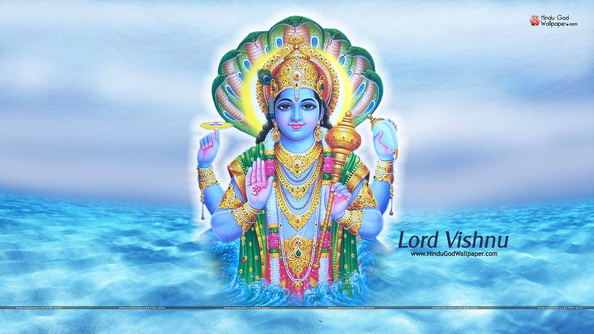 Lord Vishnu Ocean Background Background