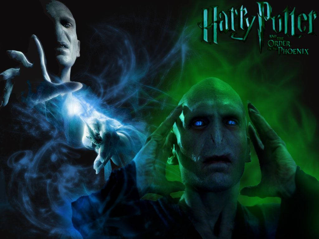 Lord Voldemort Blue Green Magic Background