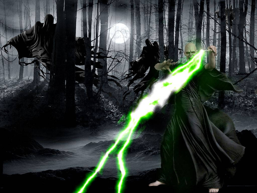 Lord Voldemort Green Magic Background