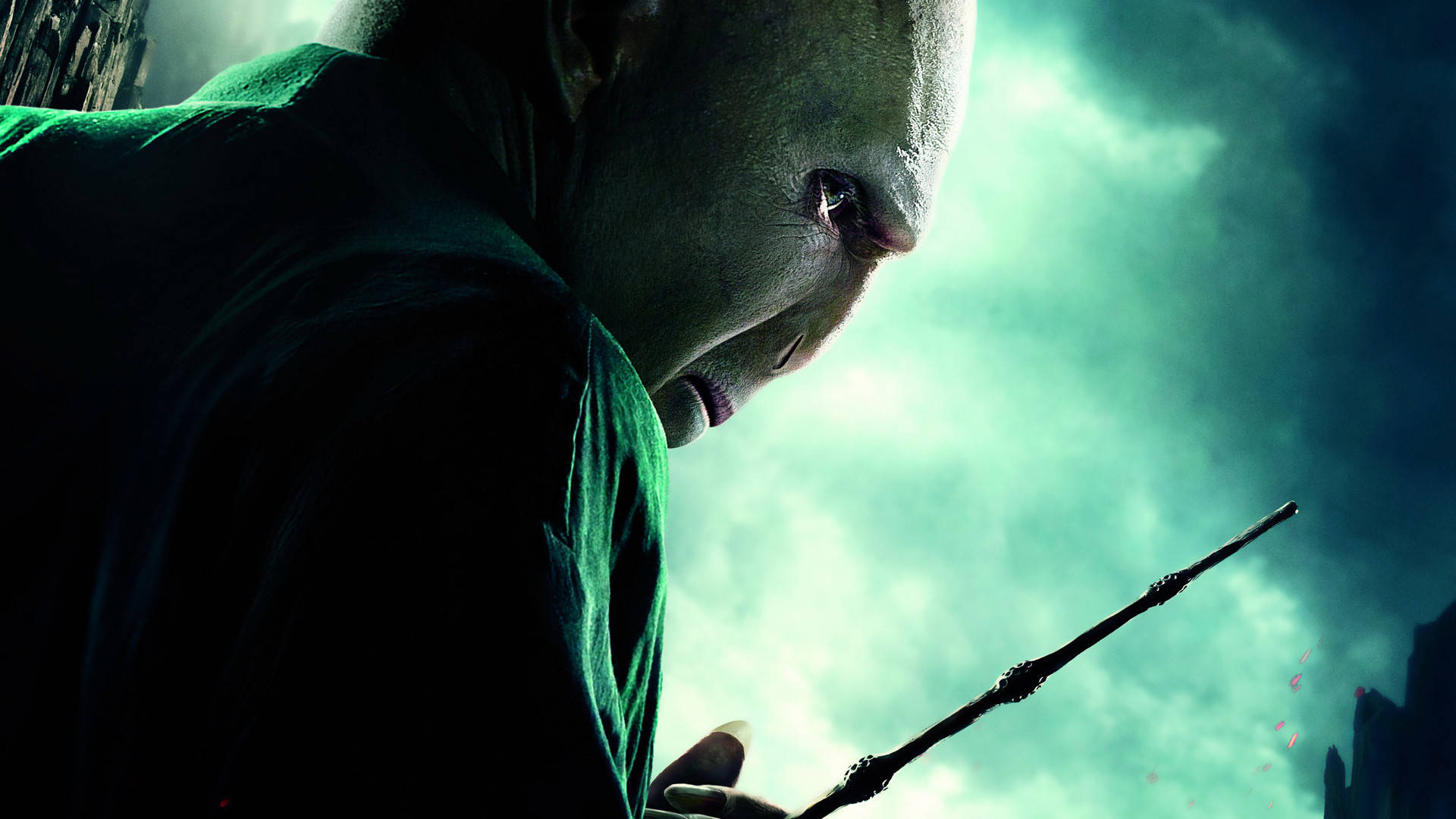 Lord Voldemort Green Night Sky Background