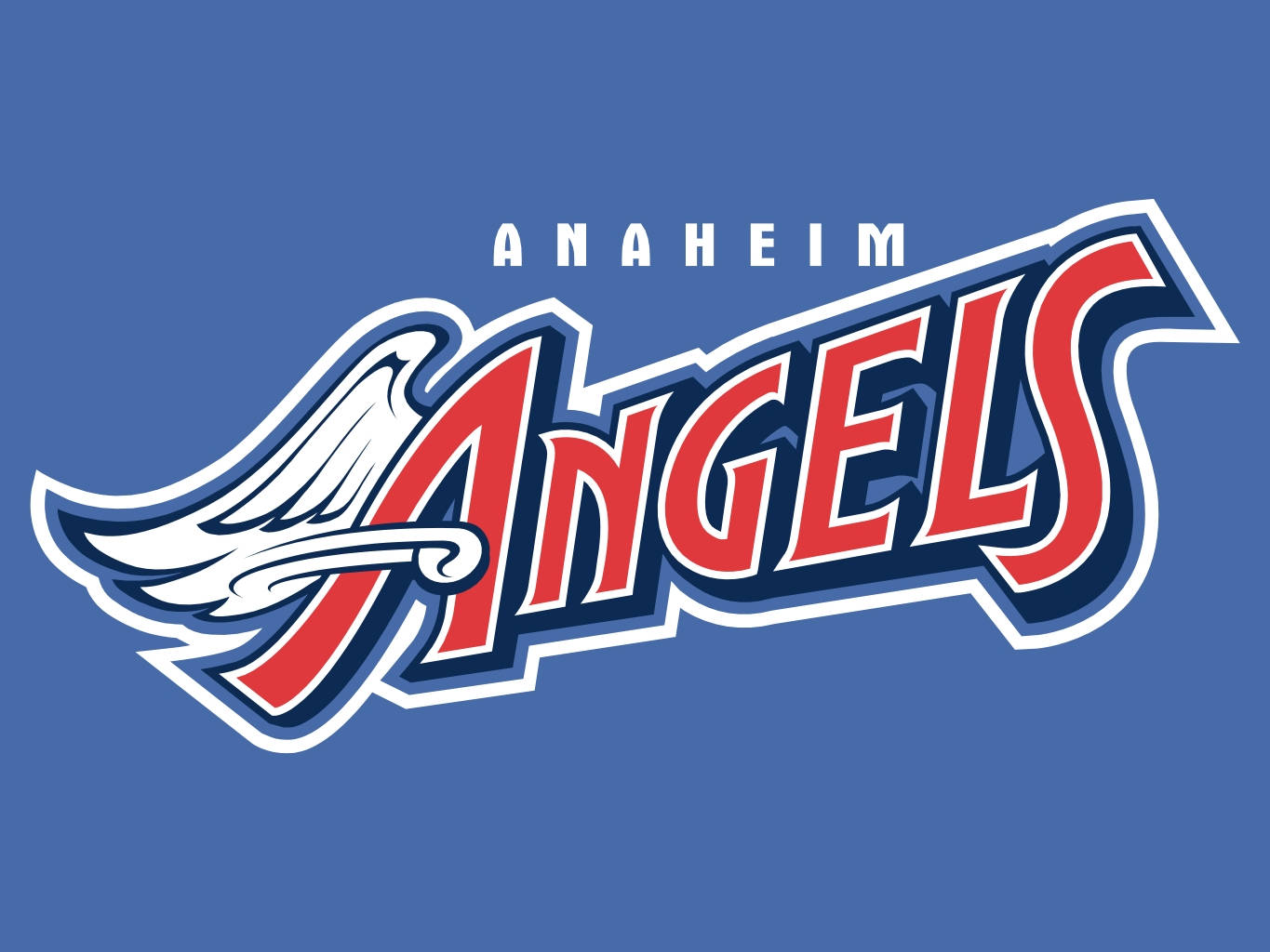 Los Angeles Angels Anaheim Angels Logo On Blue Background