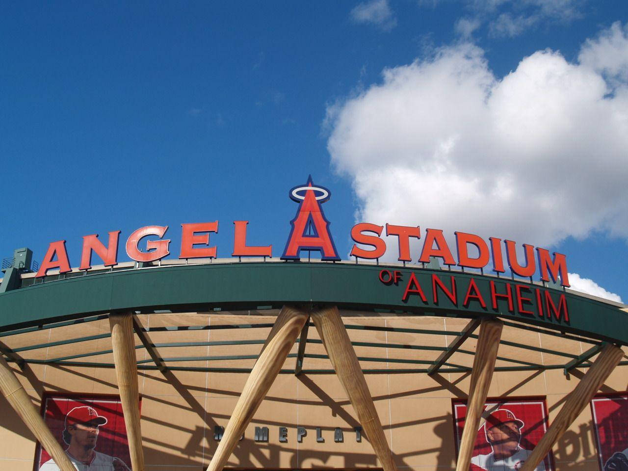 Los Angeles Angels Angel Stadium Skyward View Background