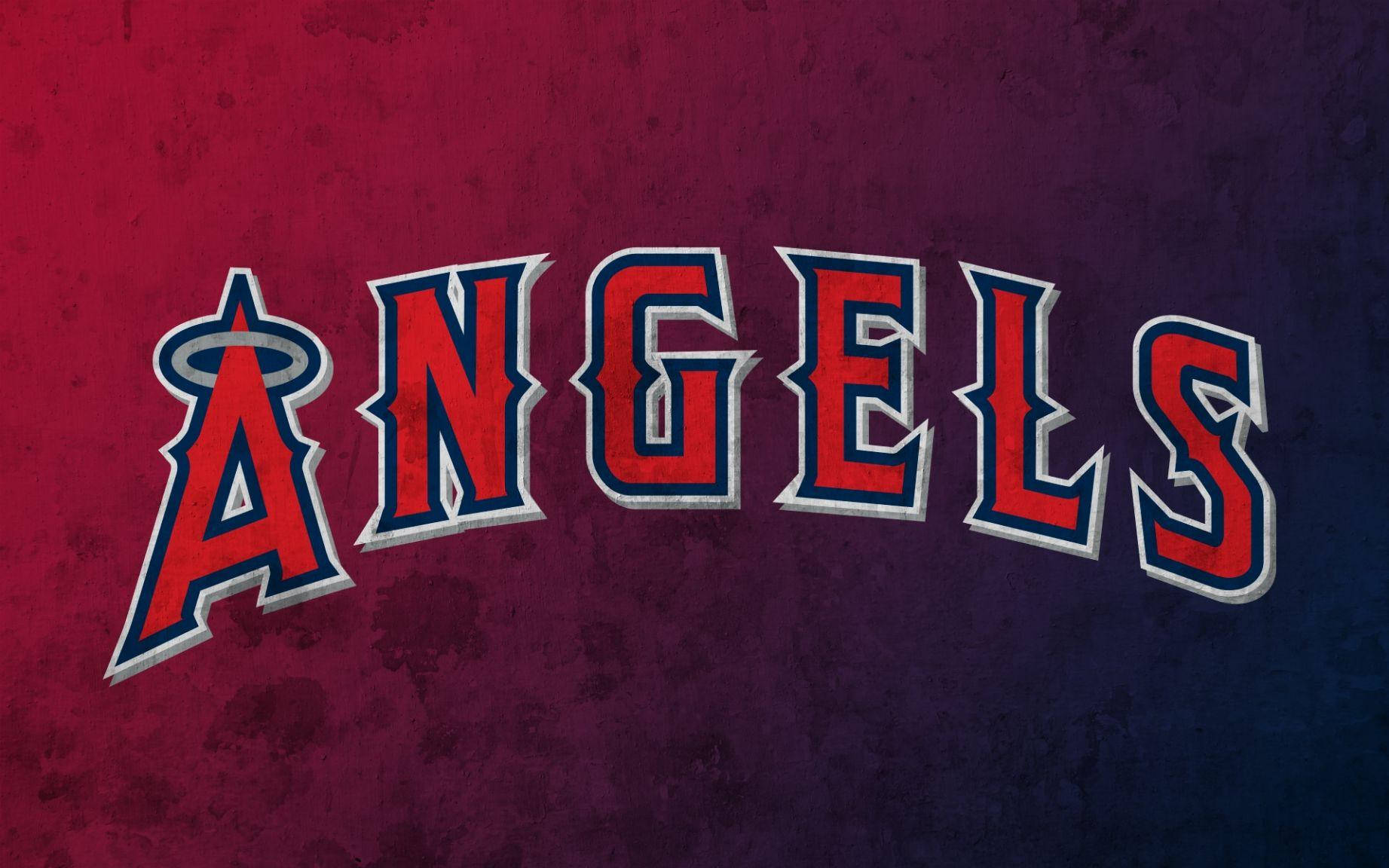 Los Angeles Angels Logo On Red And Blue Background