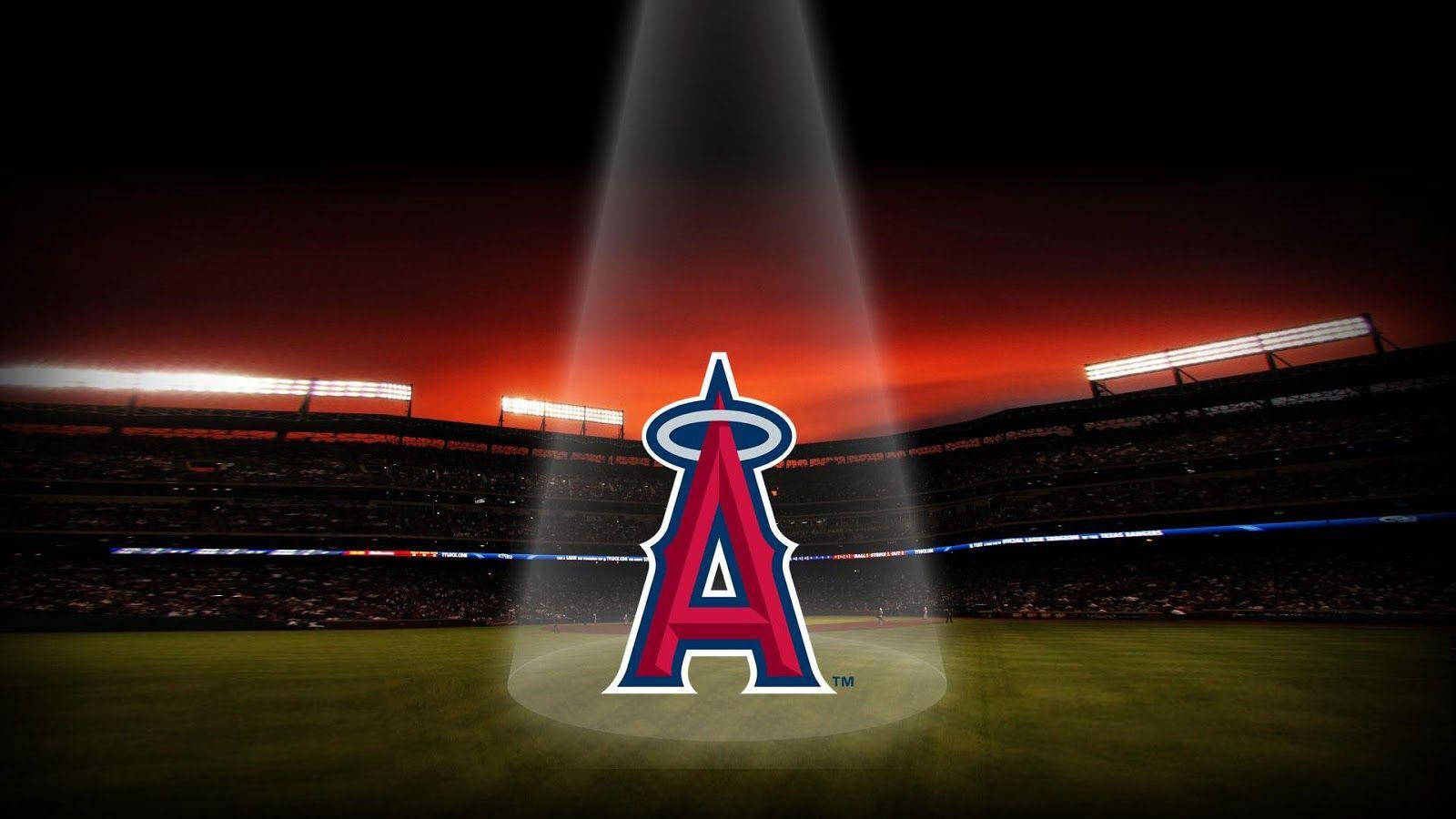 Los Angeles Angels Logo With Spotlight Background