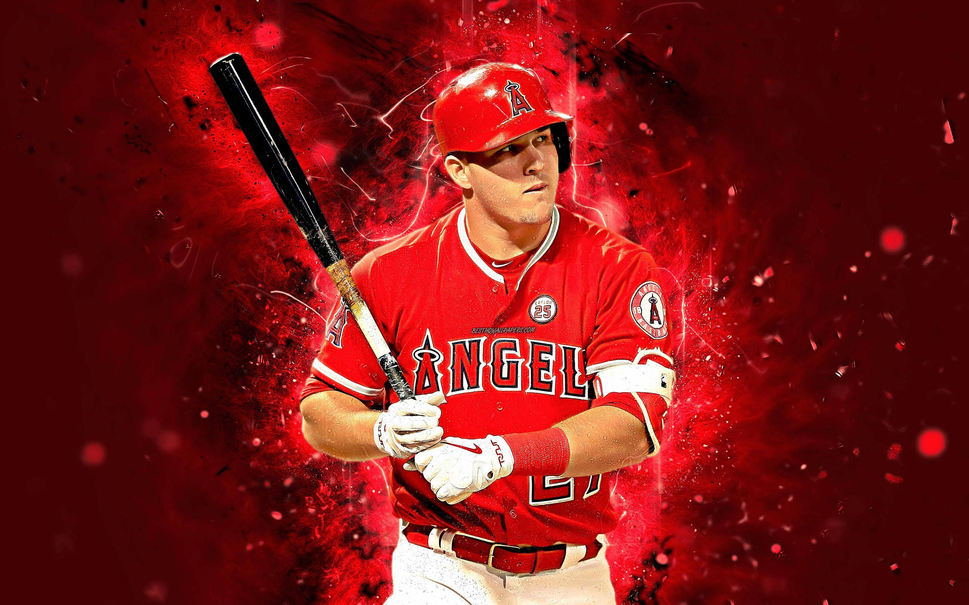 Los Angeles Angels Mike Trout Flaming Aura