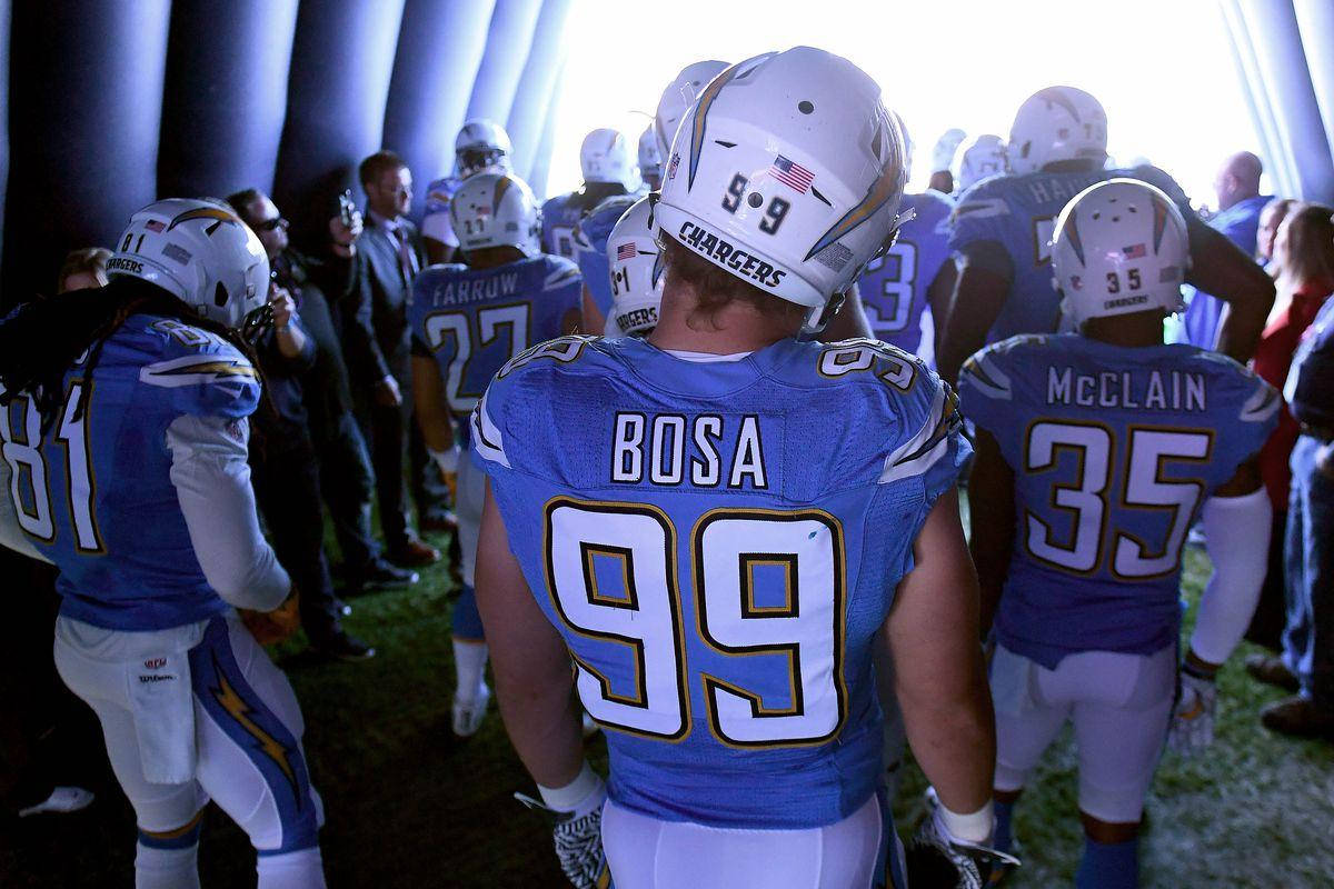 Los Angeles Chargers Players And Joey Bosa Background