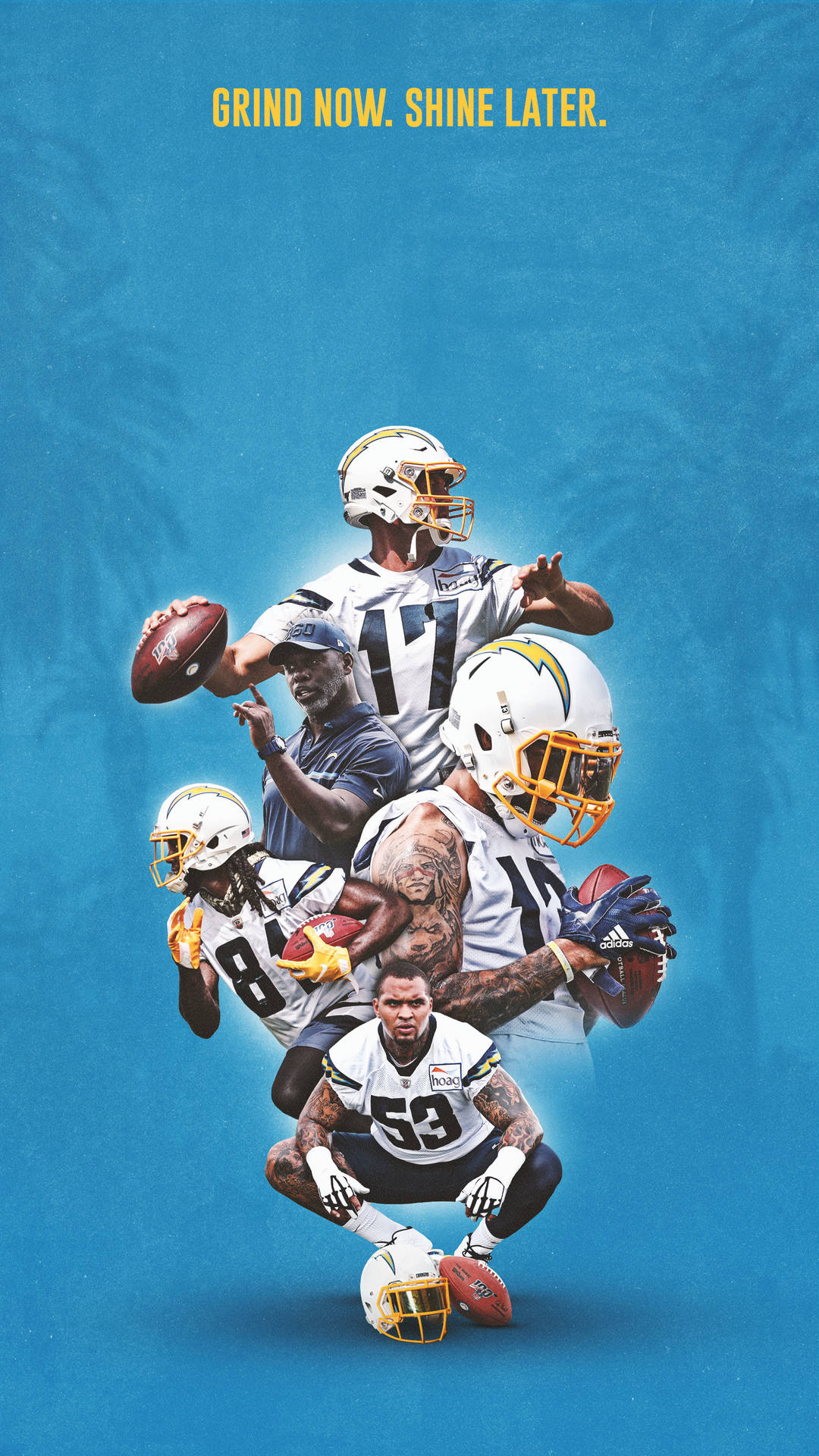 Los Angeles Chargers Players Digital Art Background