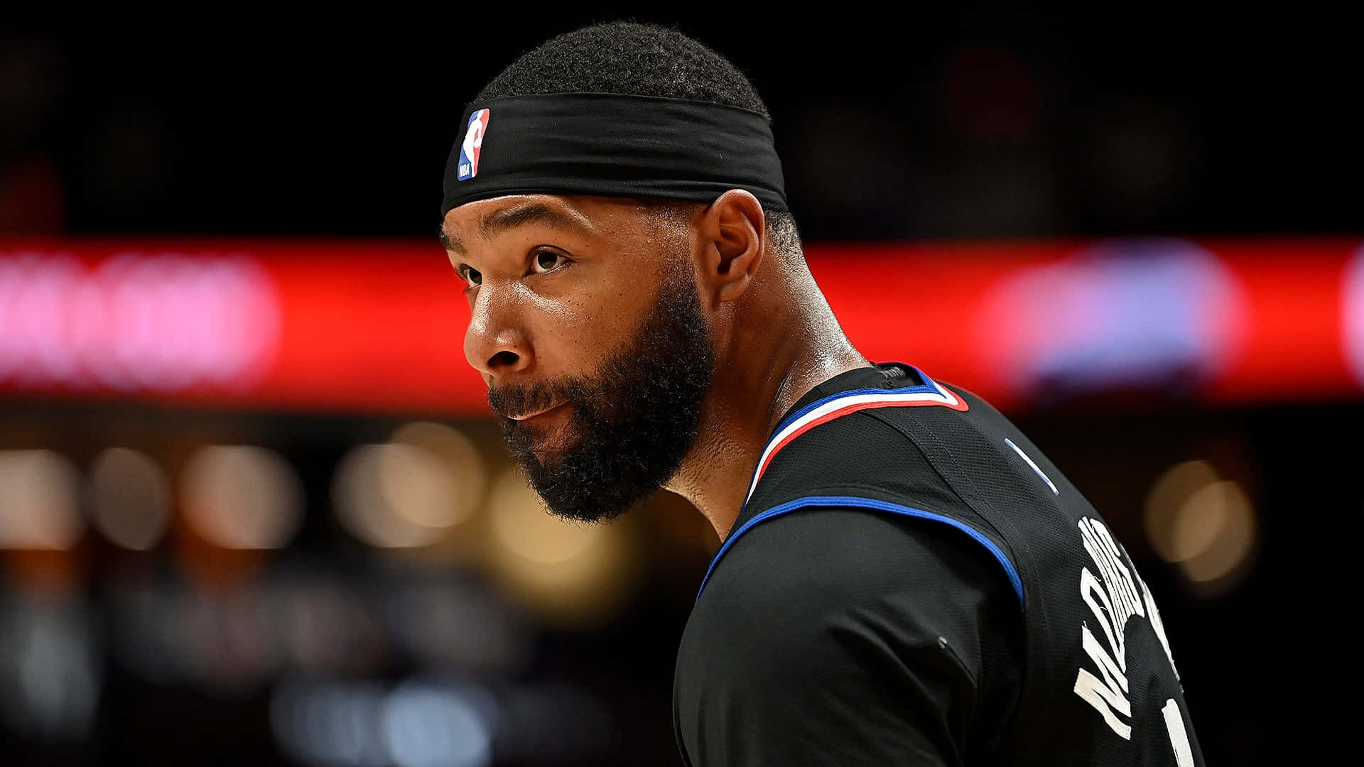 Los Angeles Clippers Forward Marcus Morris Side Angle Shot Background
