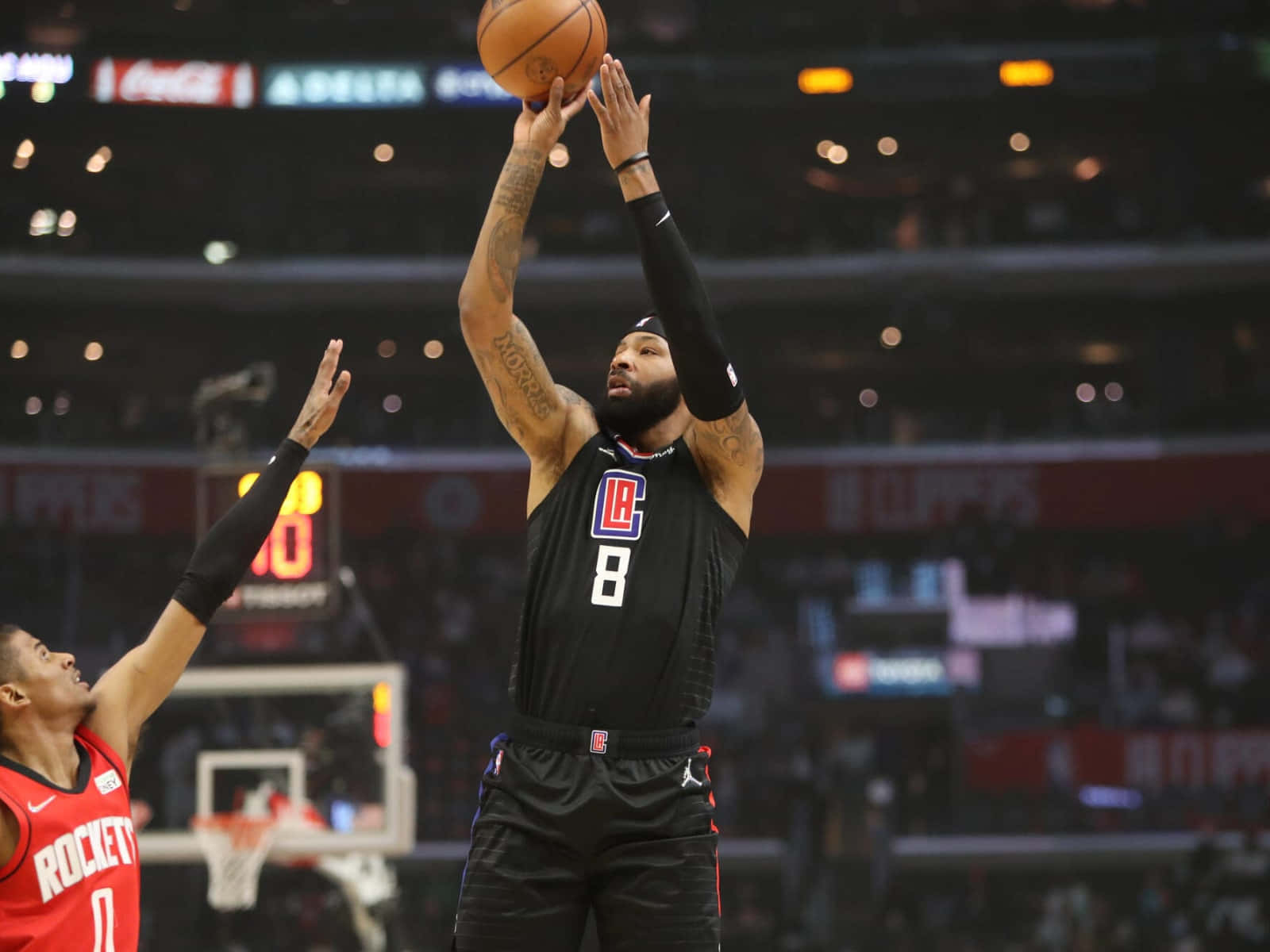 Los Angeles Clippers Marcus Morris Versus Houston Rockets Background