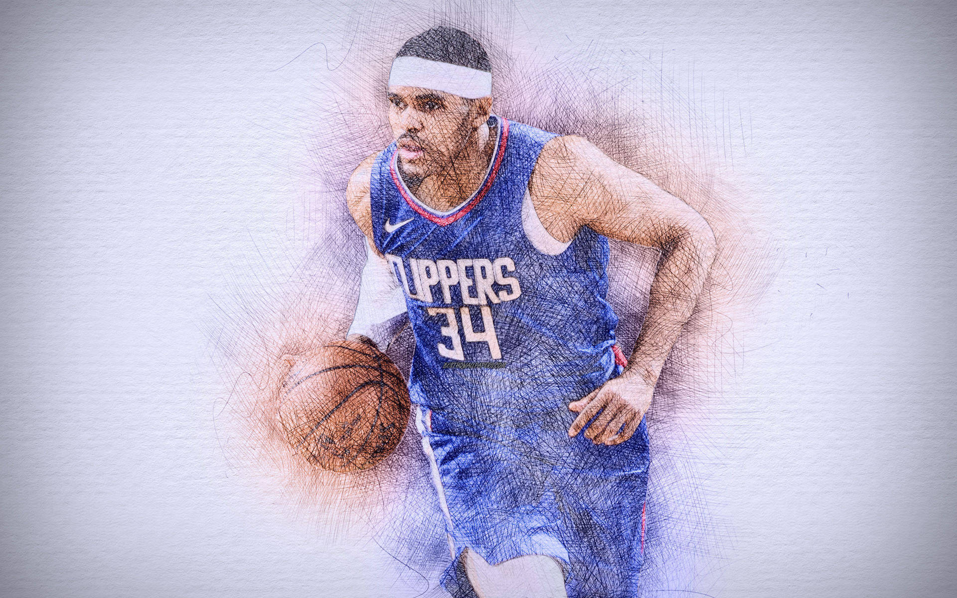 Los Angeles Clippers Tobias Harris Digital Artwork Background