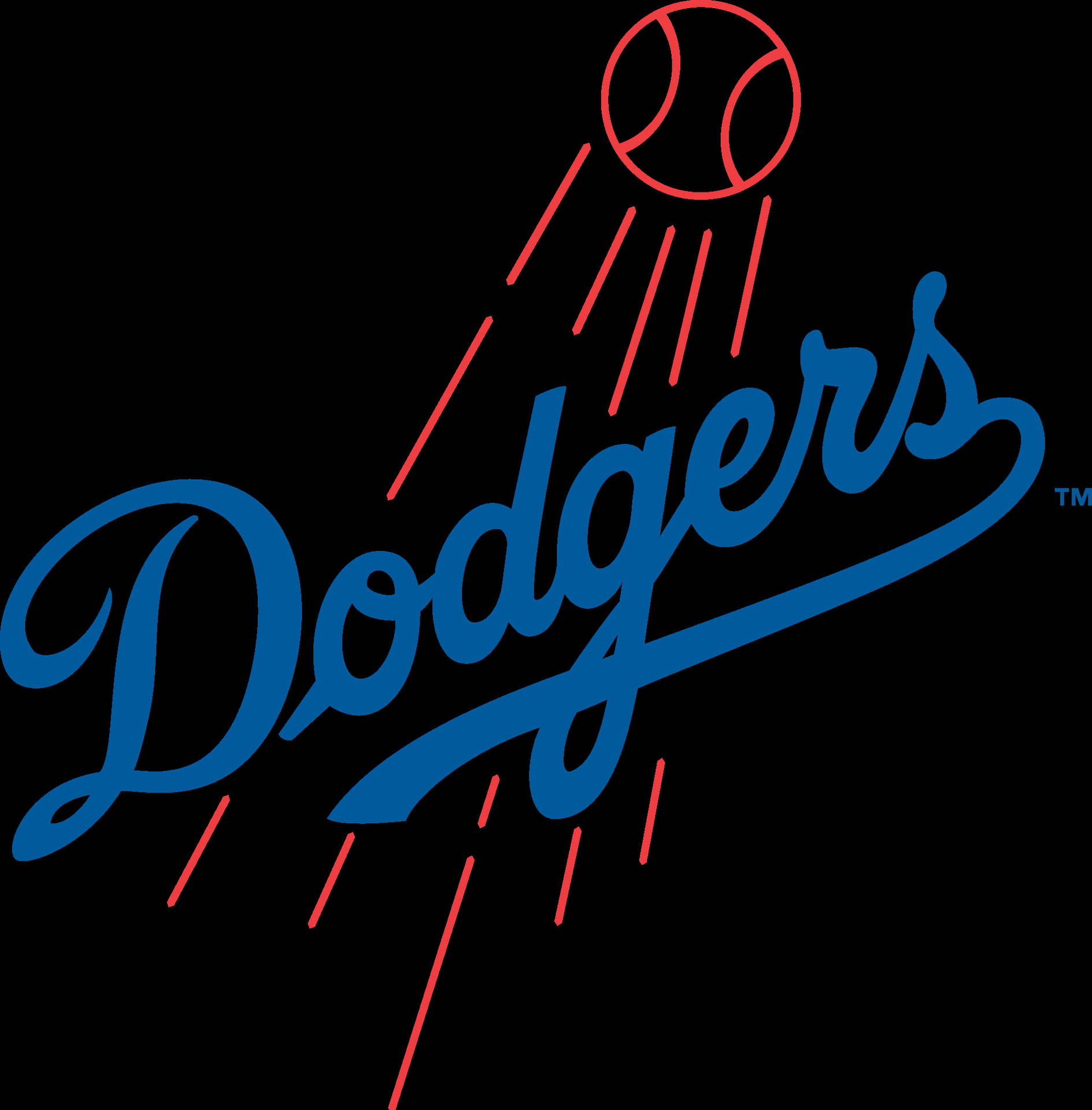 Los Angeles Dodgers Luminous Red Ball Background