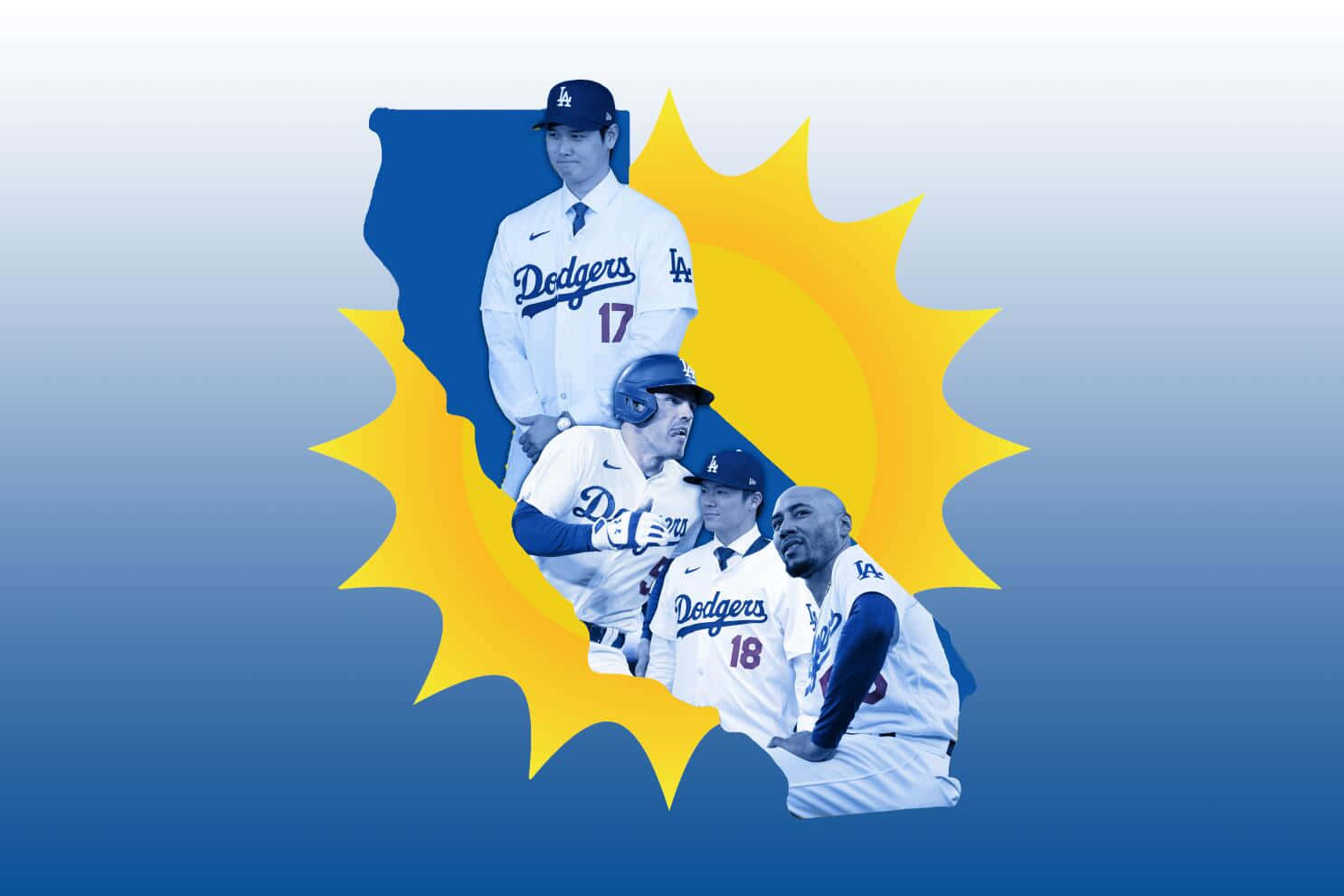 Los Angeles Dodgers Players Collage Background