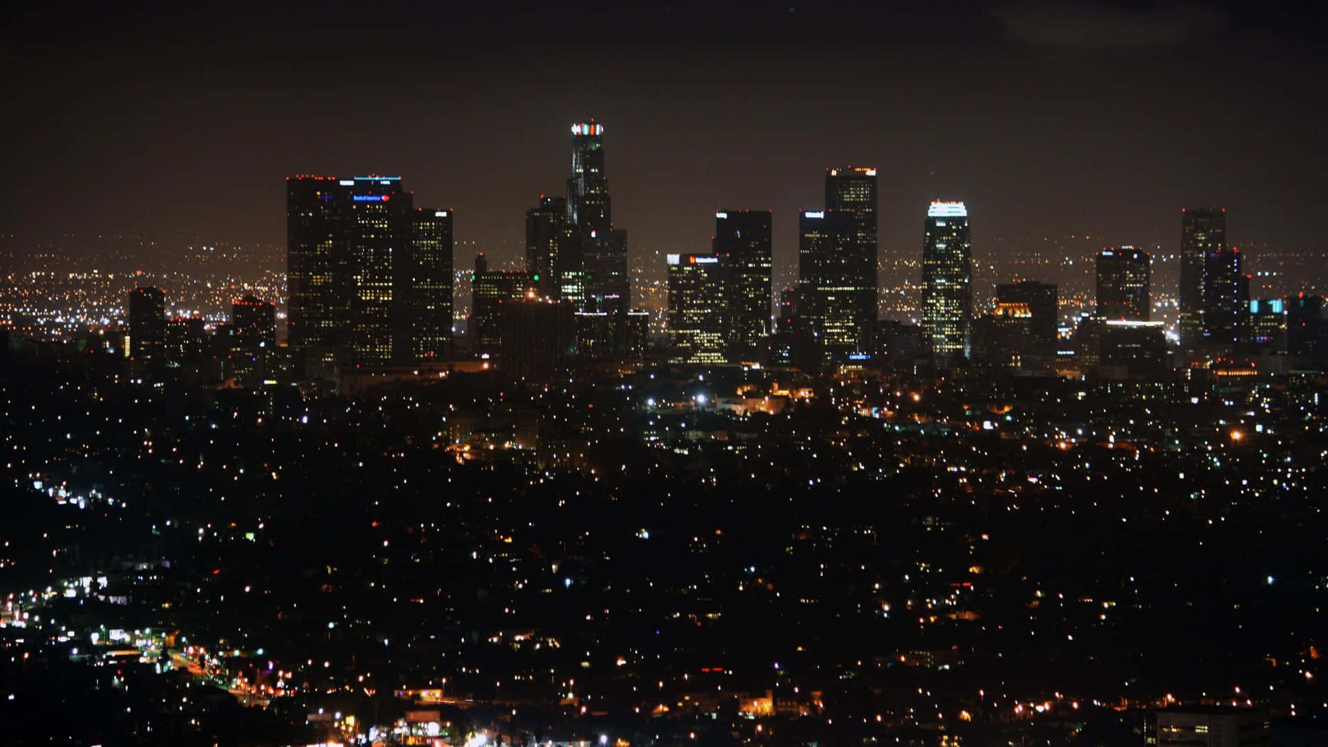 Los Angeles Flickering City Skyline Background