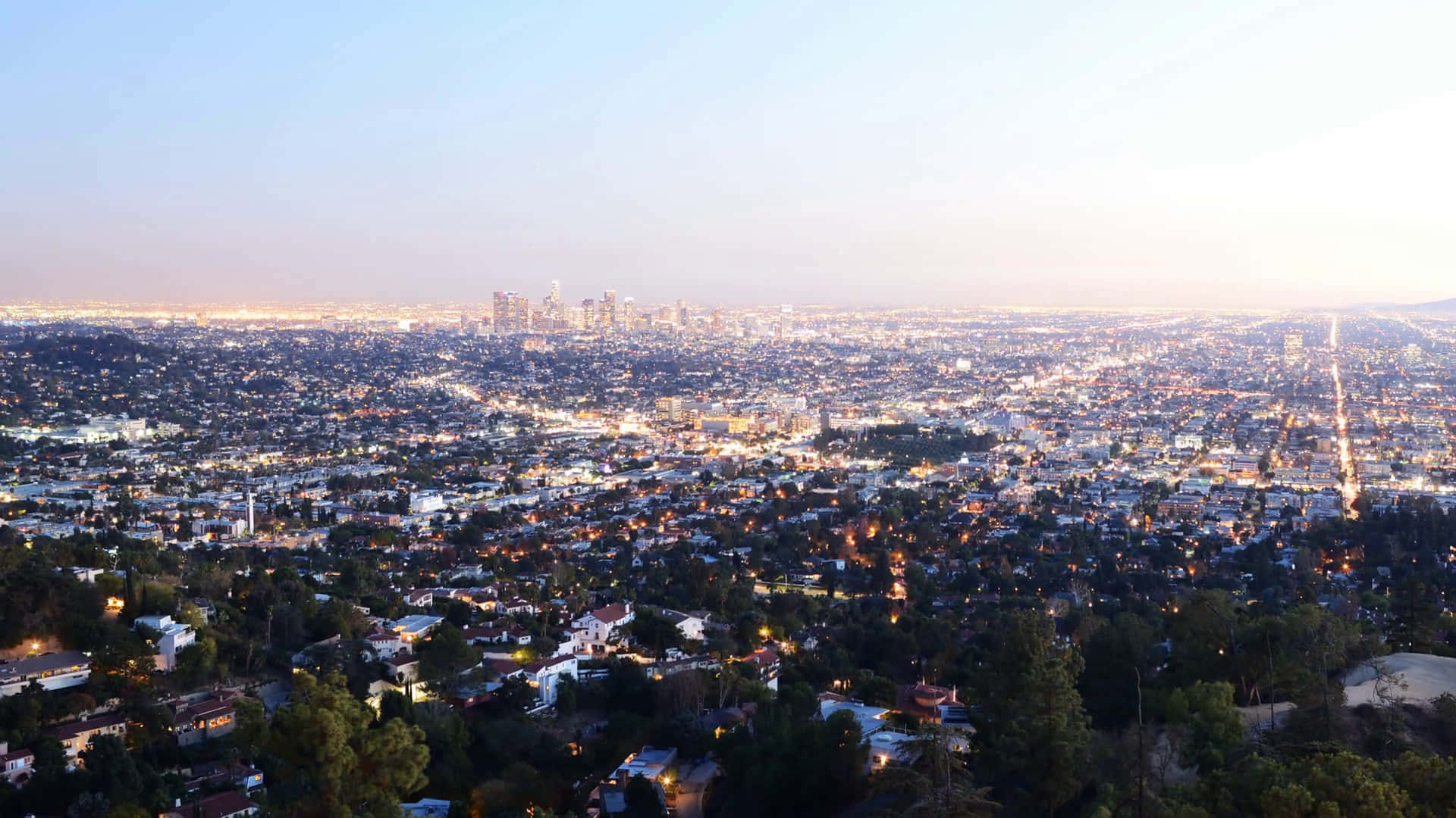 Los Angeles Fuzzy City Skyline Background