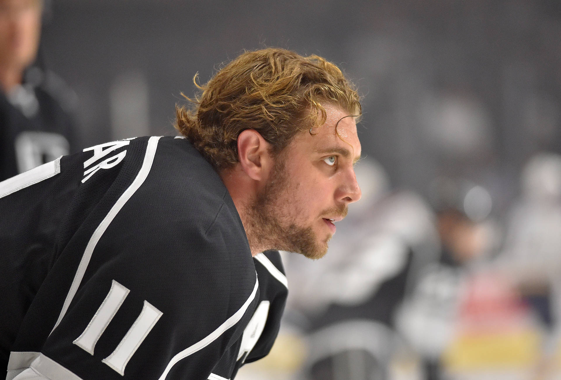 Los Angeles Kings Anze Kopitar Number 11 Side Angle Shot Background