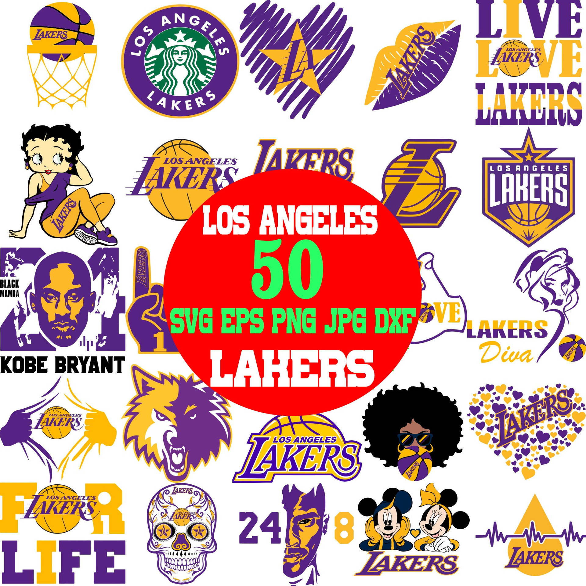 Los Angeles Lakers Iconic Stickers Background