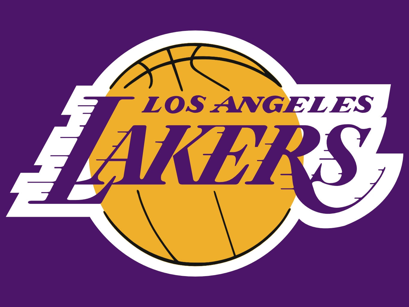 Los Angeles Lakers Team Logo Purple Background