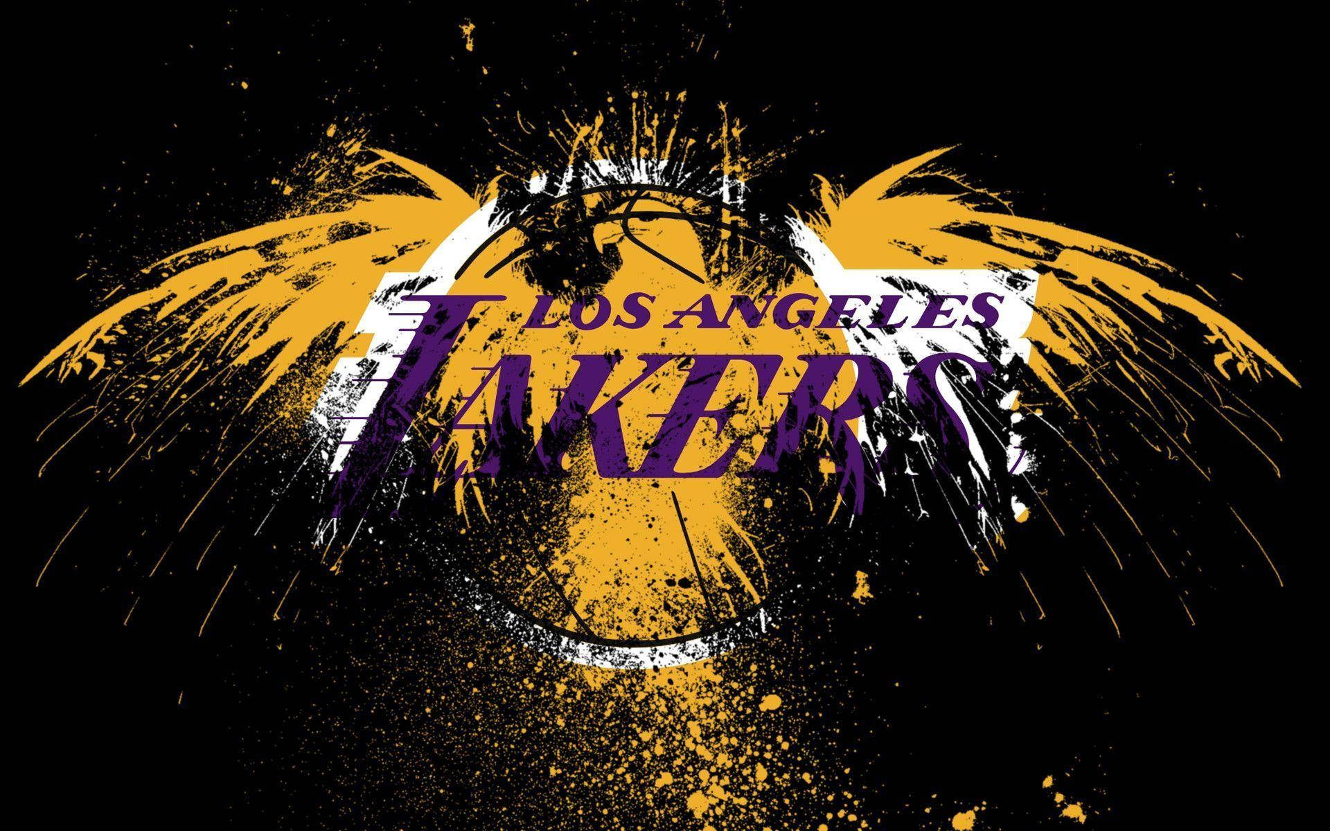 Los Angeles Lakers Yellow Eagle Artwork Background