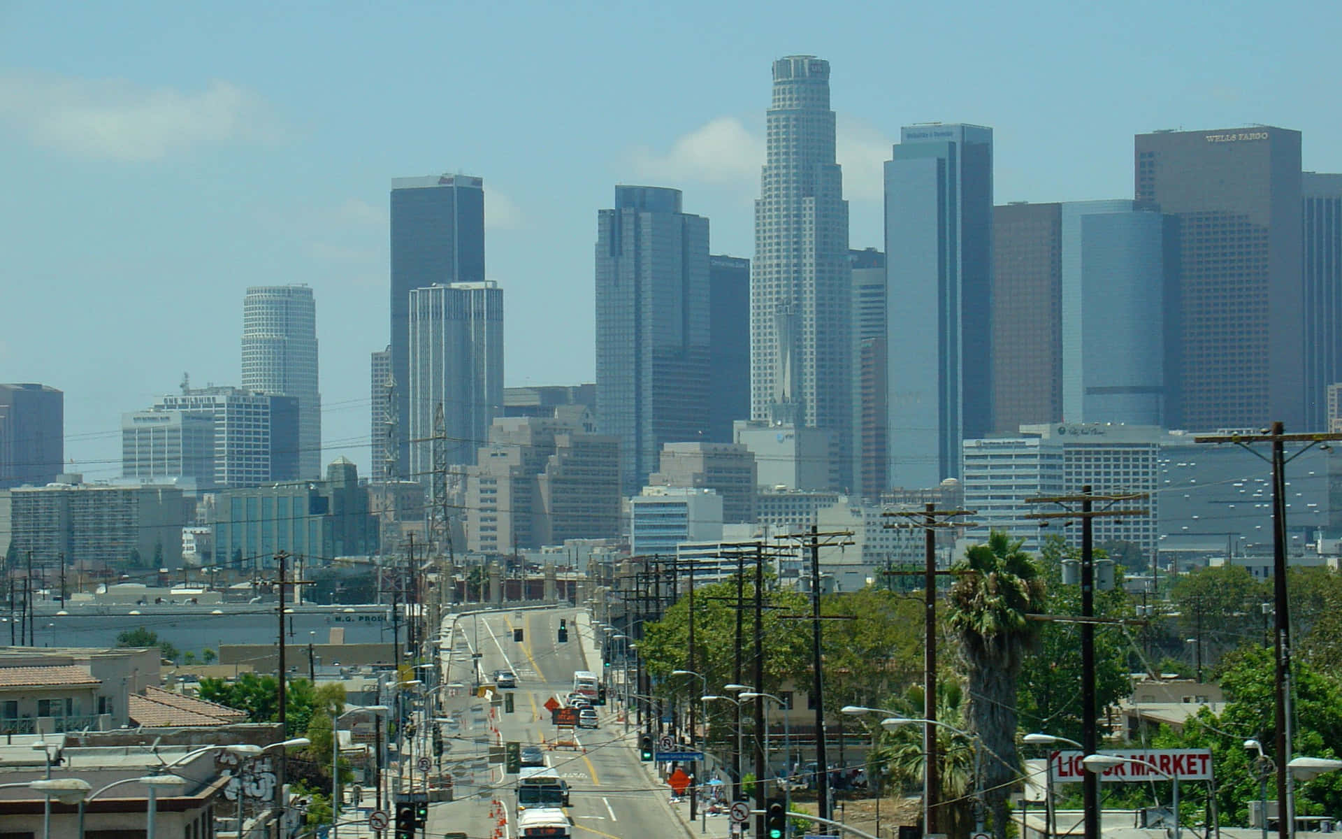 Los Angeles Leading Road Skyline Background