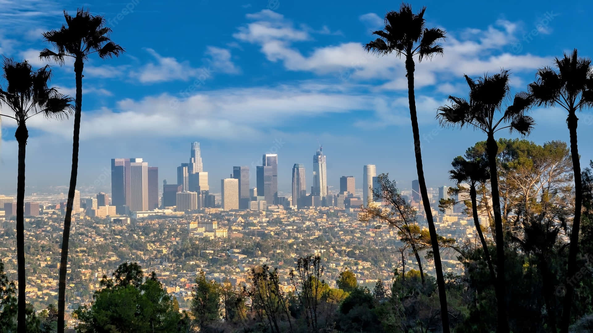 Los Angeles Morning Skyline Background