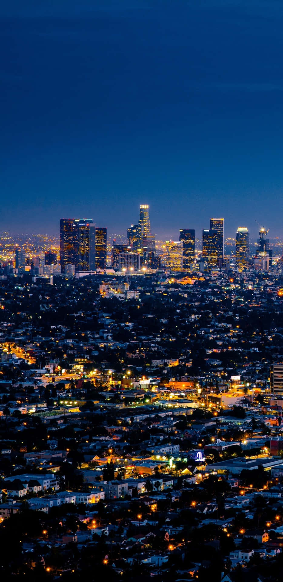 Los Angeles Night City Skyline Background