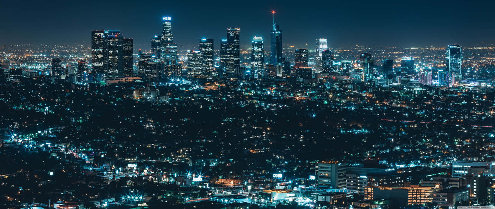 Los Angeles Night Skyline Background