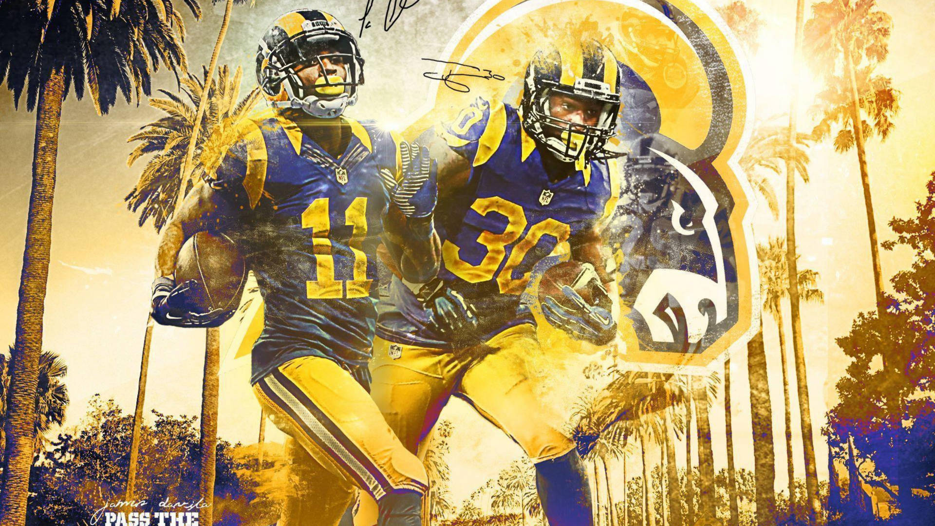 Los Angeles Rams 11 And 30 Background