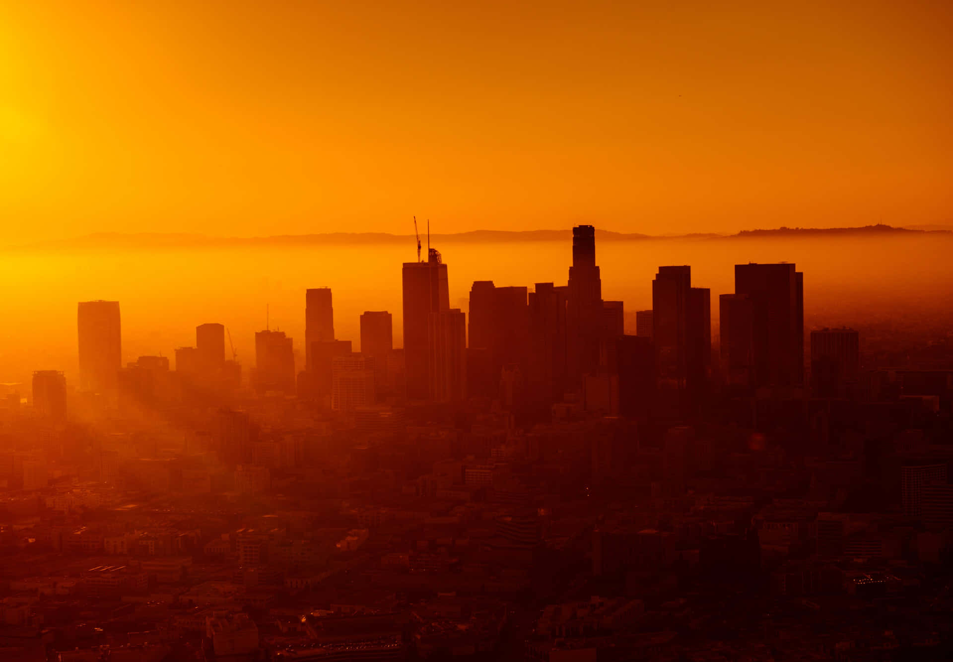 Los Angeles's Blazing Sunset Skyline