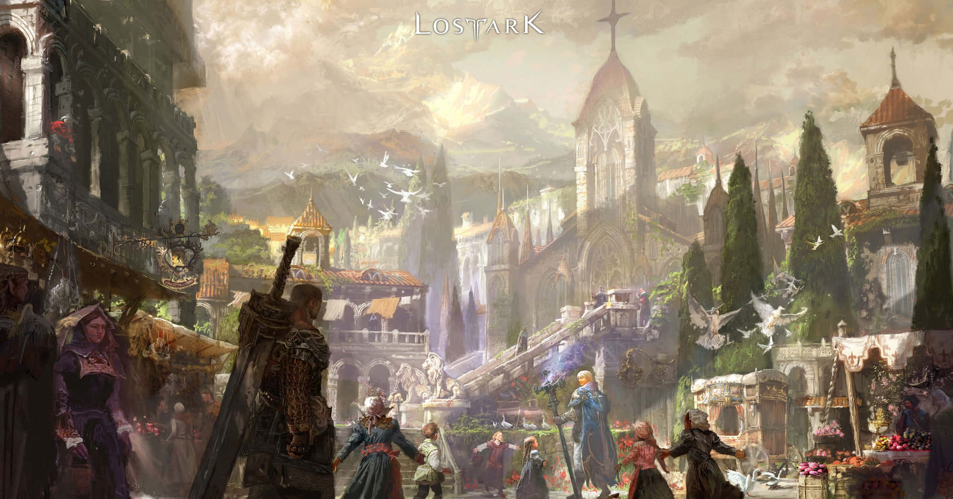 Lost Ark Game City People Background
