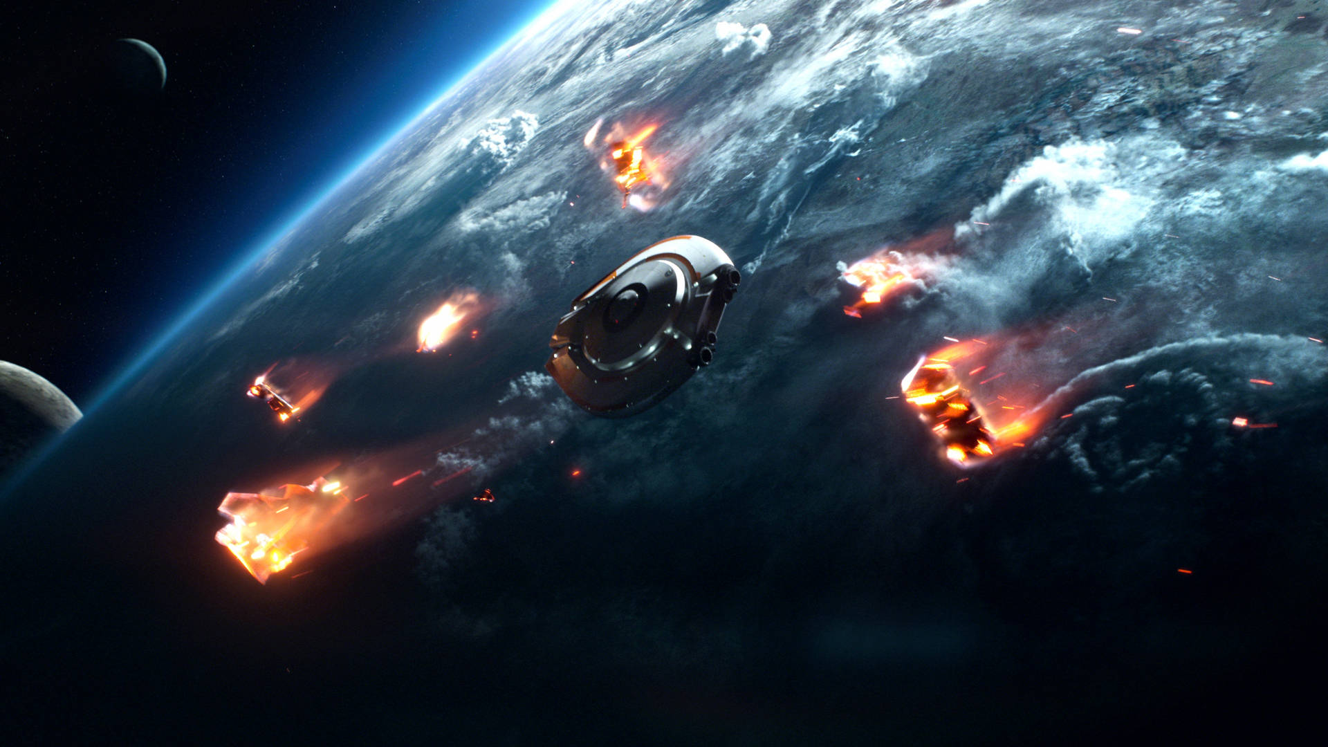 Lost In Space Asteroid Explosion Background