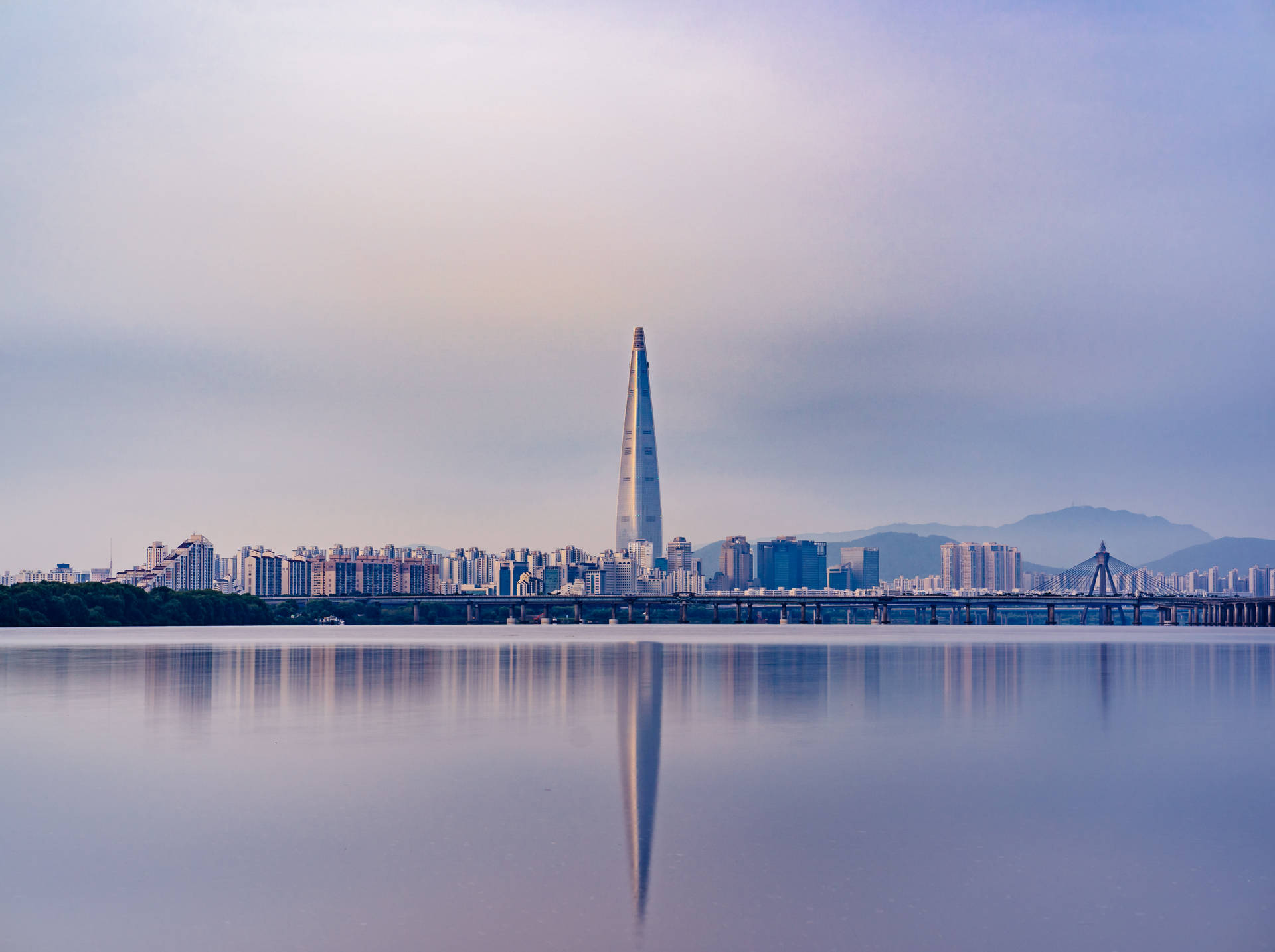 Lotte World Tower In Seoul Background