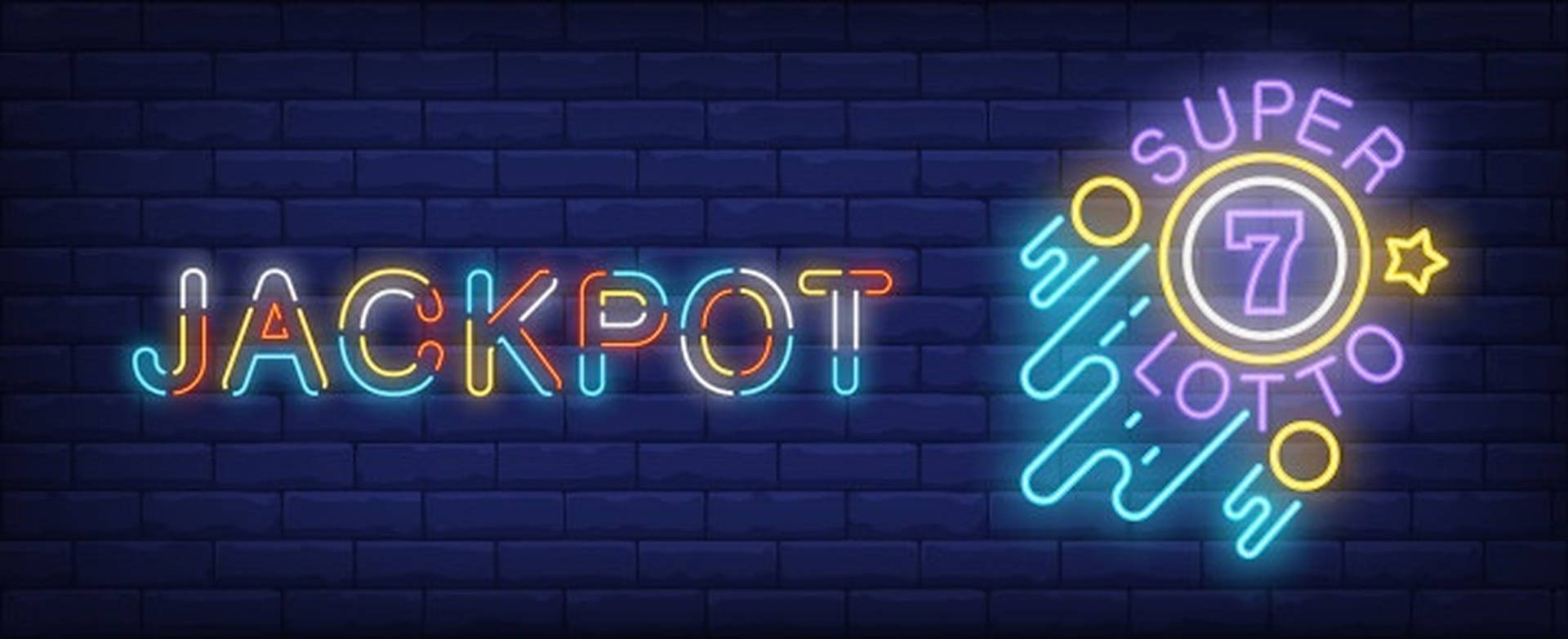 Lottery Jackpot Neon Signage Background