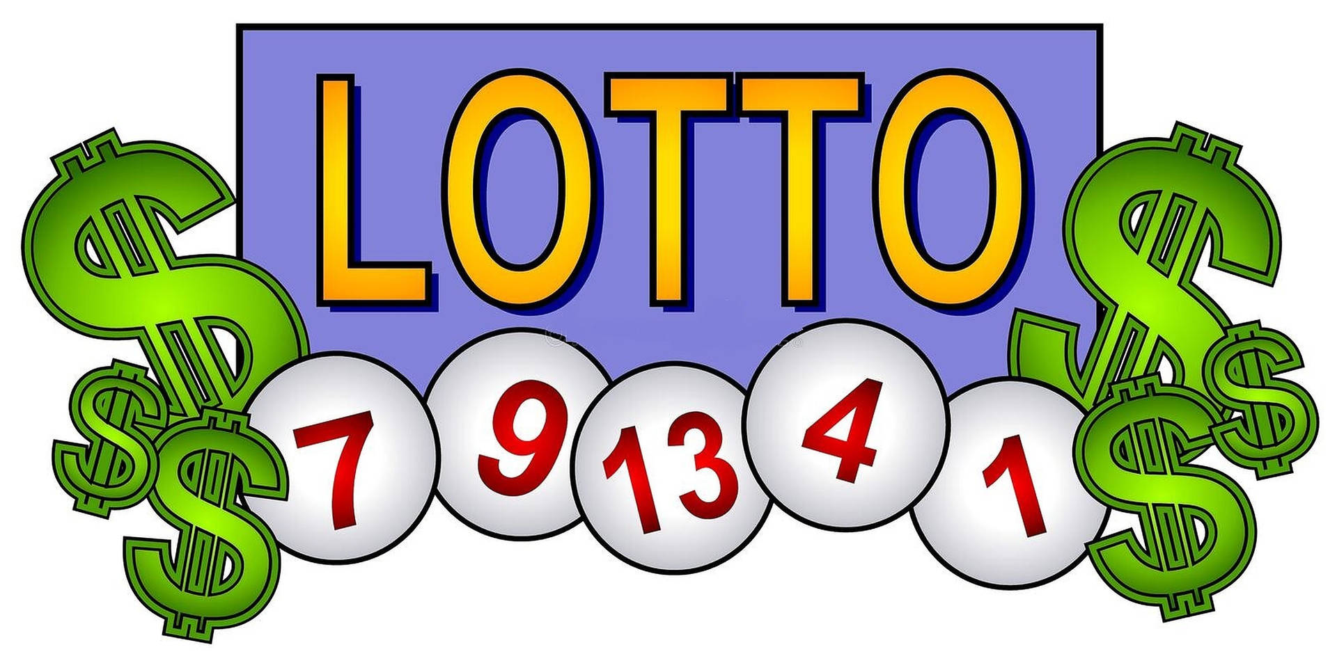 Lottery Numbers And Dollar Signs Background