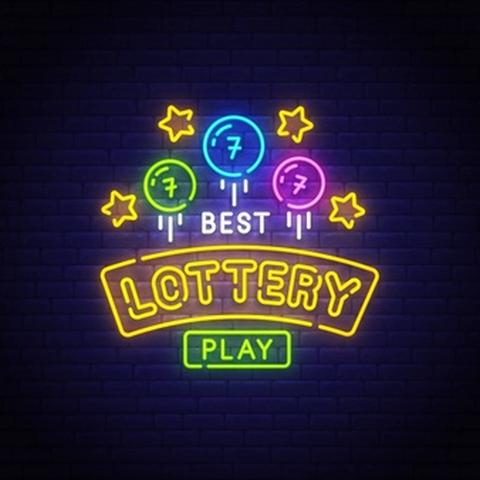 Lottery Play Neon Signage Background