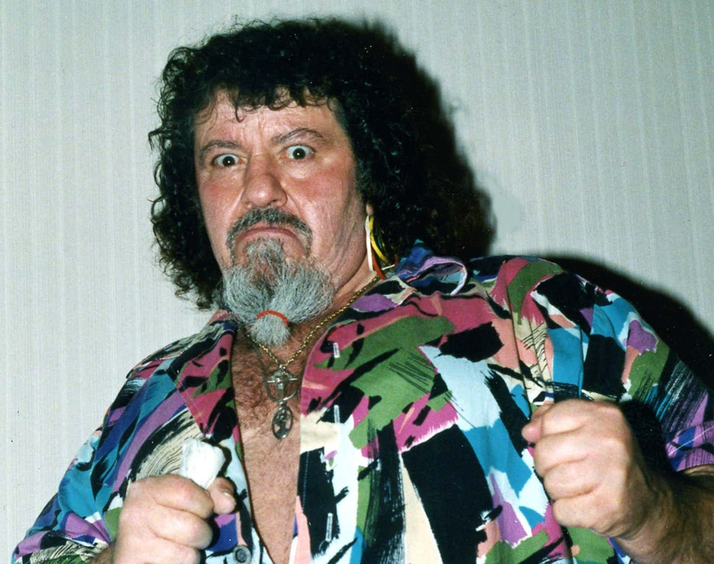 Lou Albano Captured In 1987 Background