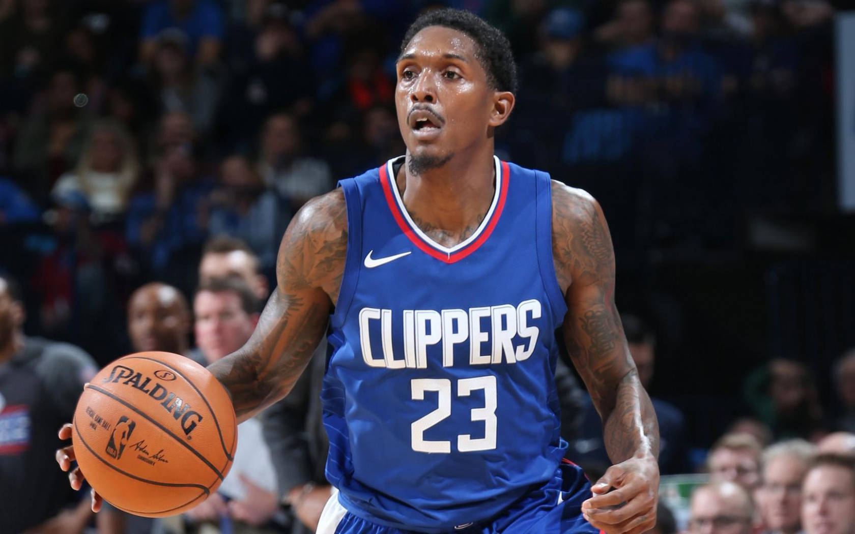 Lou Williams Bright Blue Clippers Jersey Background
