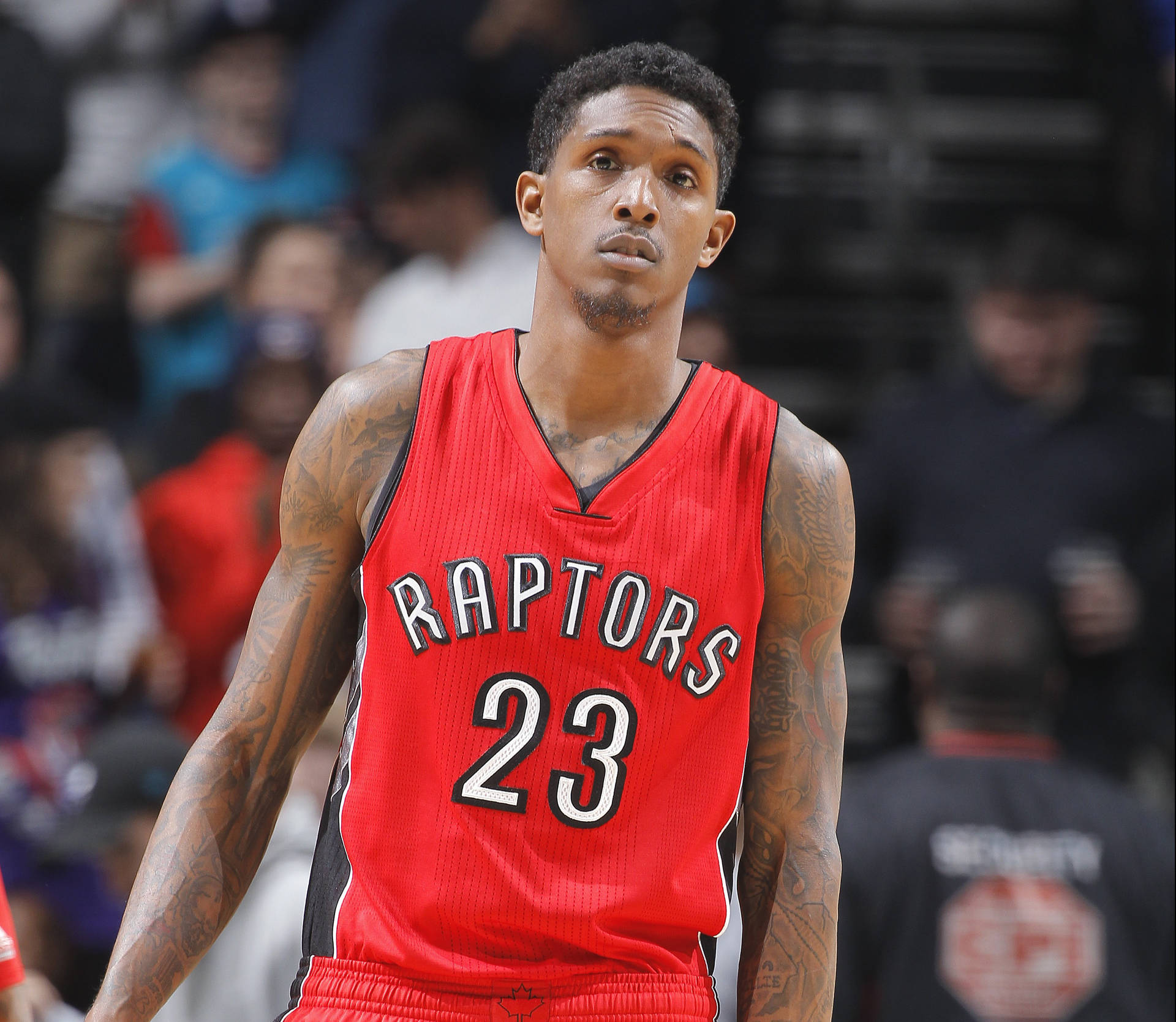 Lou Williams Bright Red Raptors Jersey Background