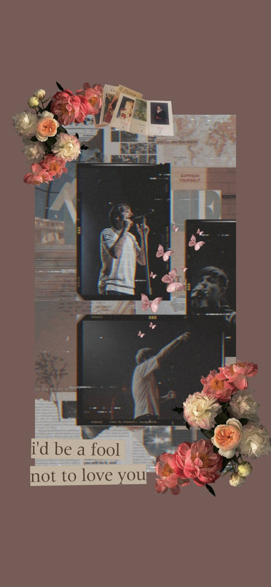 Louis Tomlinson Amidst Blooming Flowers Background