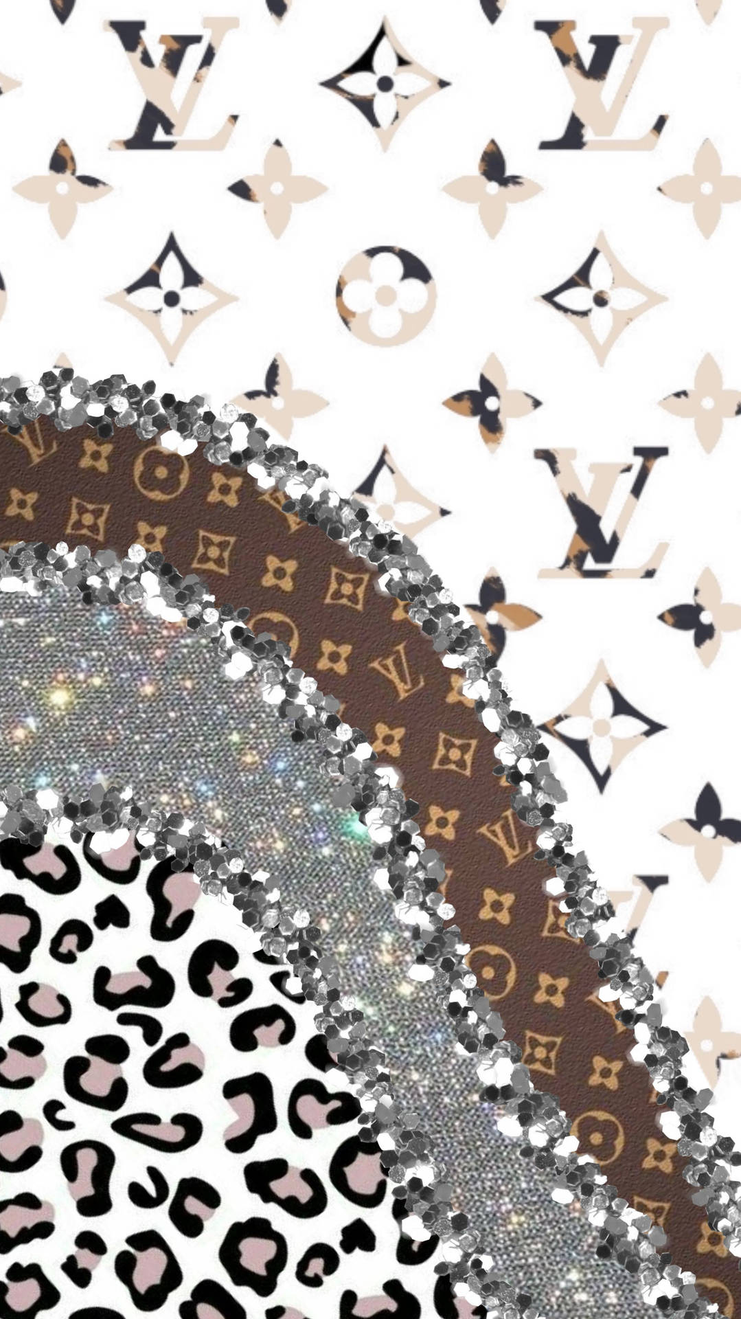 Louis Vuitton Aesthetic Animal Print Rhinestones Background