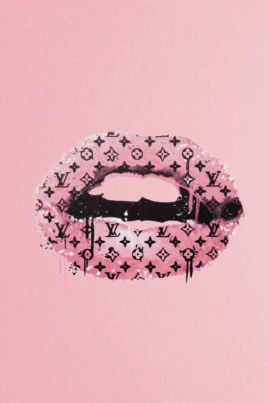 Louis Vuitton Aesthetic Pink Lips Background