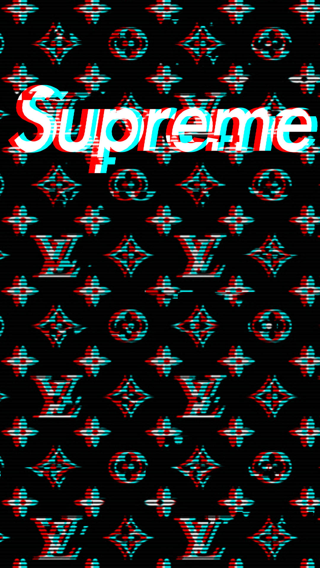 Louis Vuitton Black Supreme Background