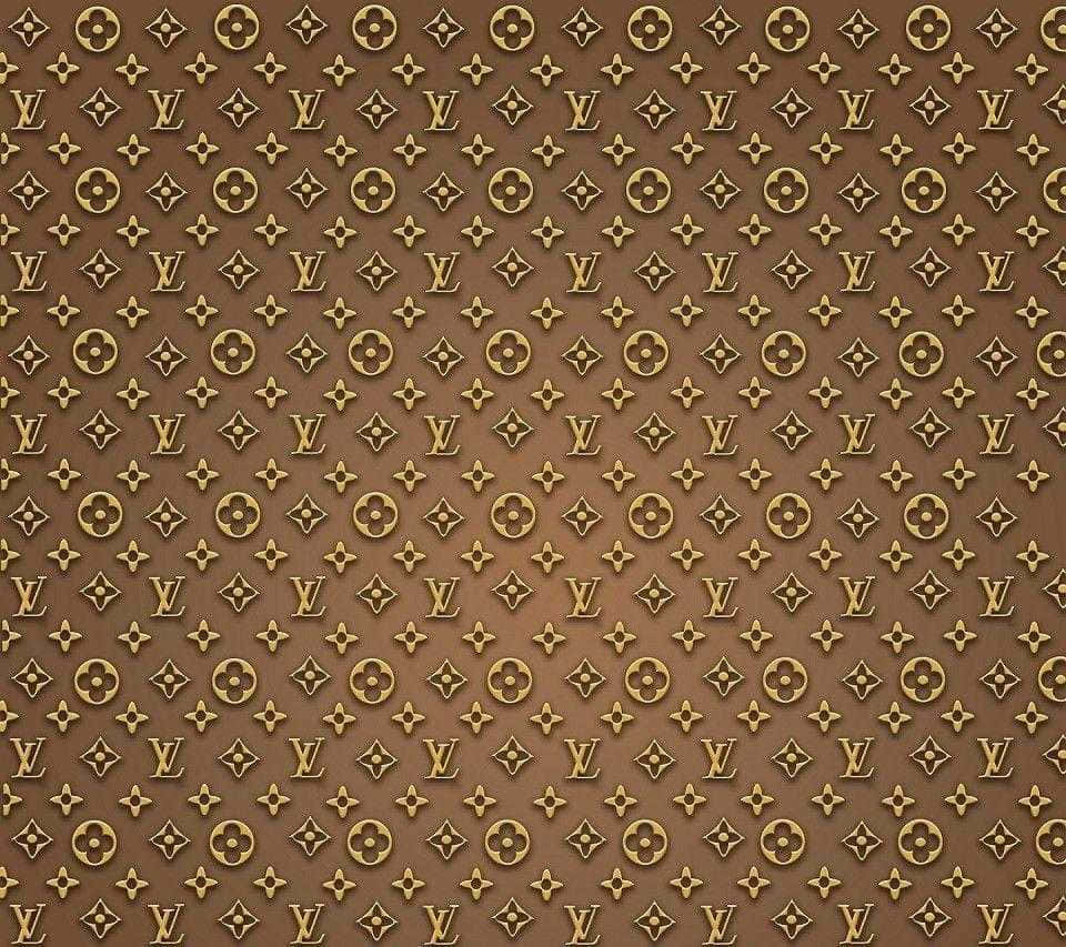 Louis Vuitton Logo Desktop Brown Base Color Background